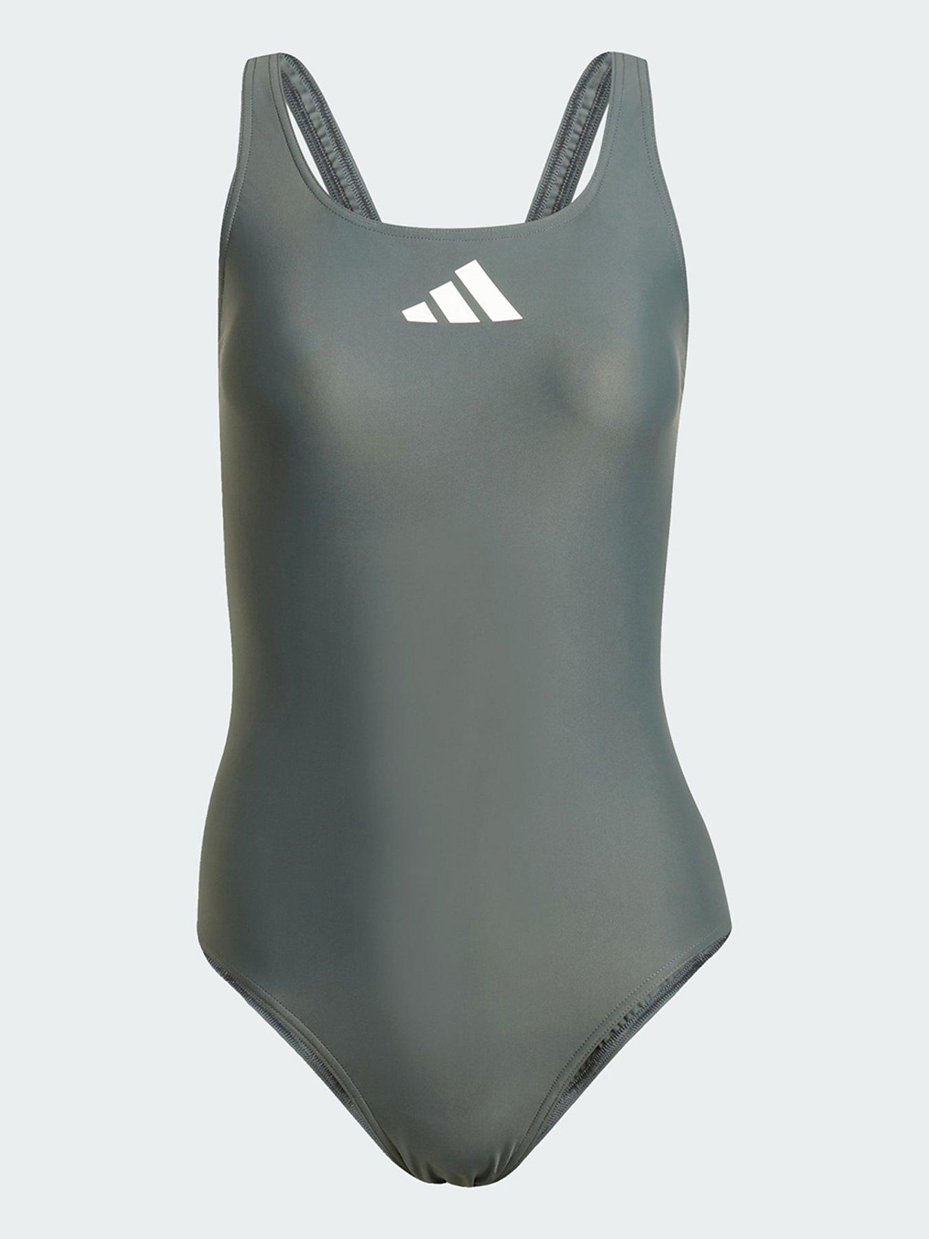 Image 5 of 5 of adidas 3 Bar Logo Swimsuit - Grey