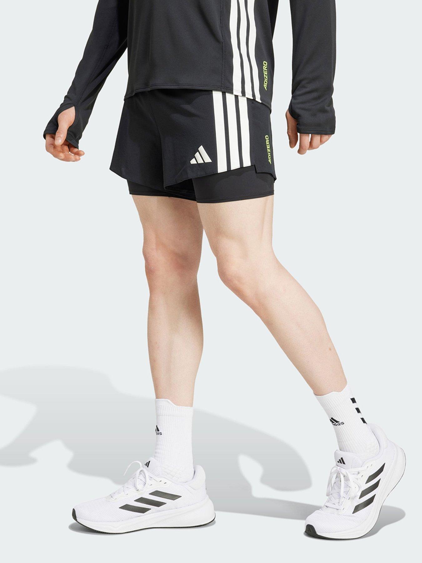 adidas Adizero Running 2-in-1 Gel Pocket Shorts, Black, Size Xs, Men