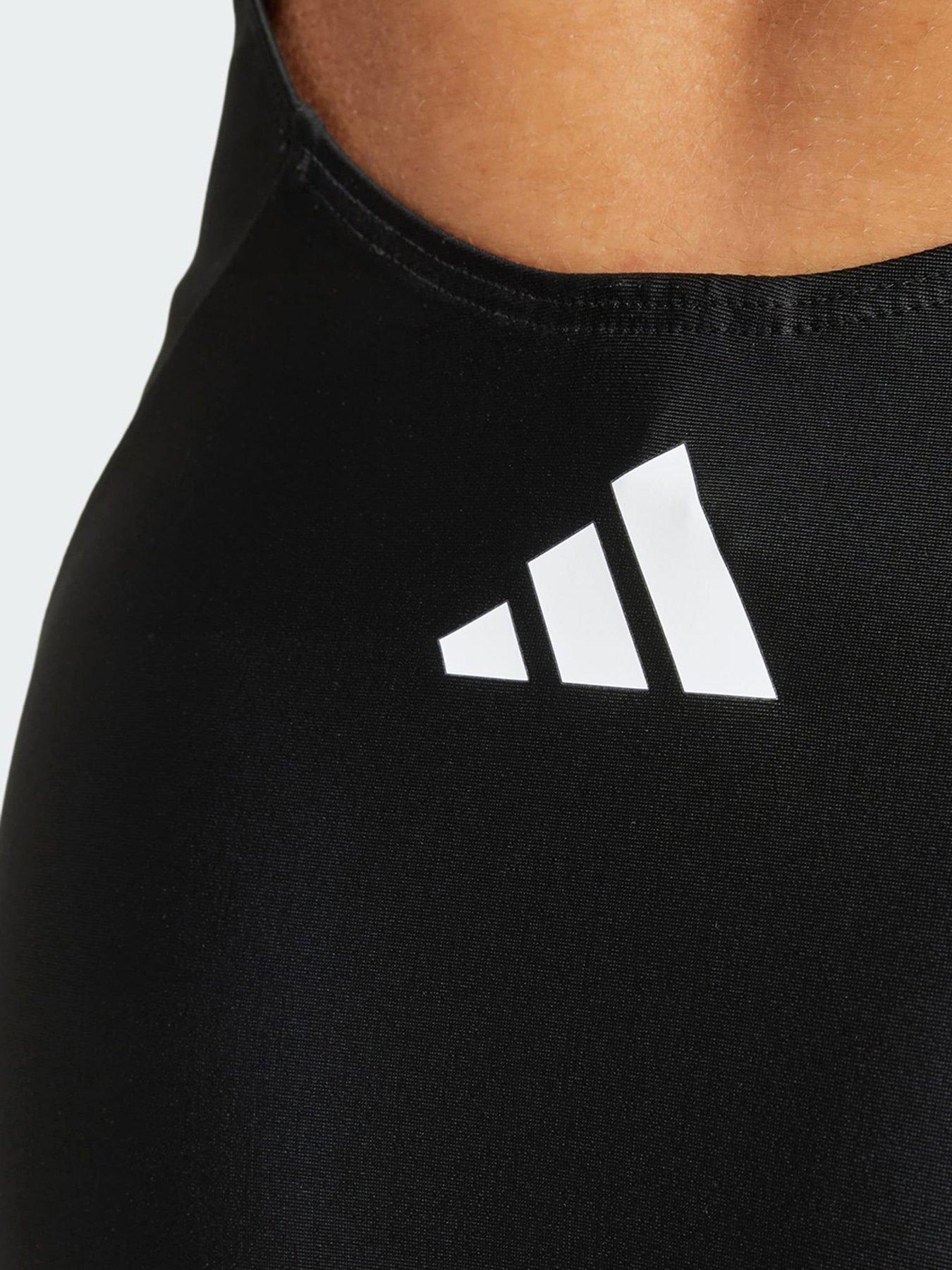 Image 3 of 5 of adidas 3-Stripes V-Back Swimsuit - Black/White
