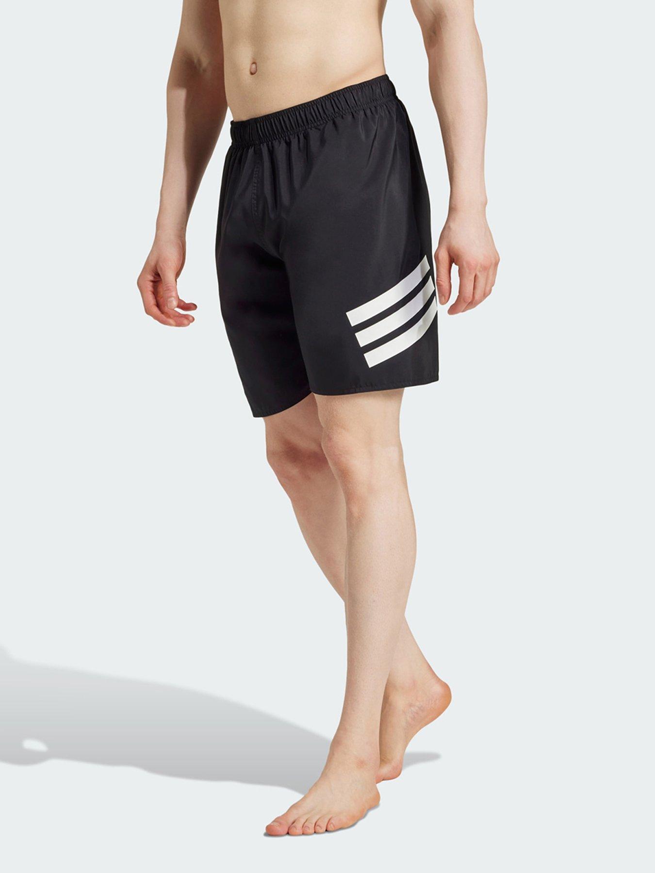 undefined 3-Stripes Swim Shorts 8-Inch - Black/White