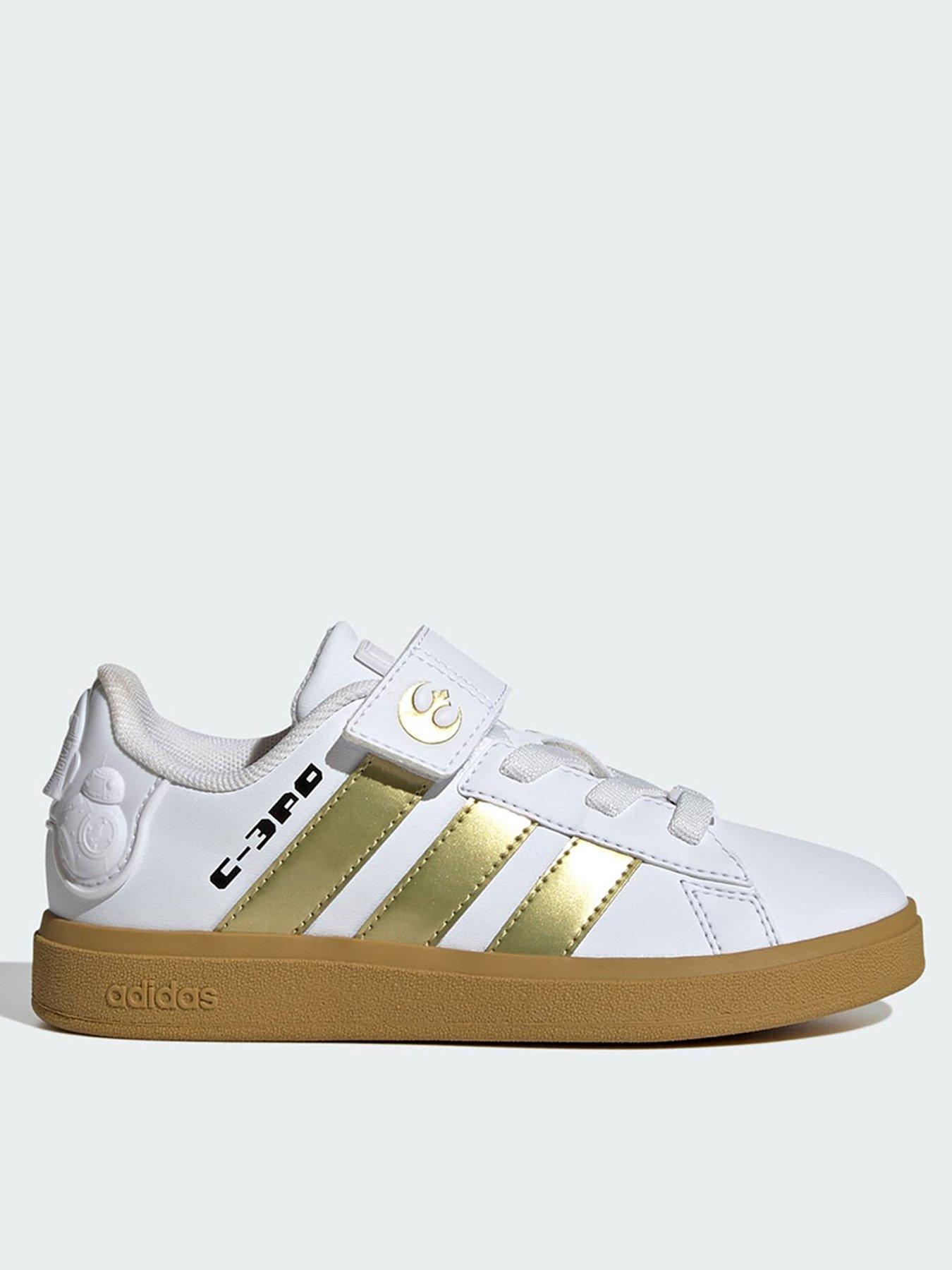 adidas x Star Wars Grand Court 2.0 Shoes, White, Size 2 Older