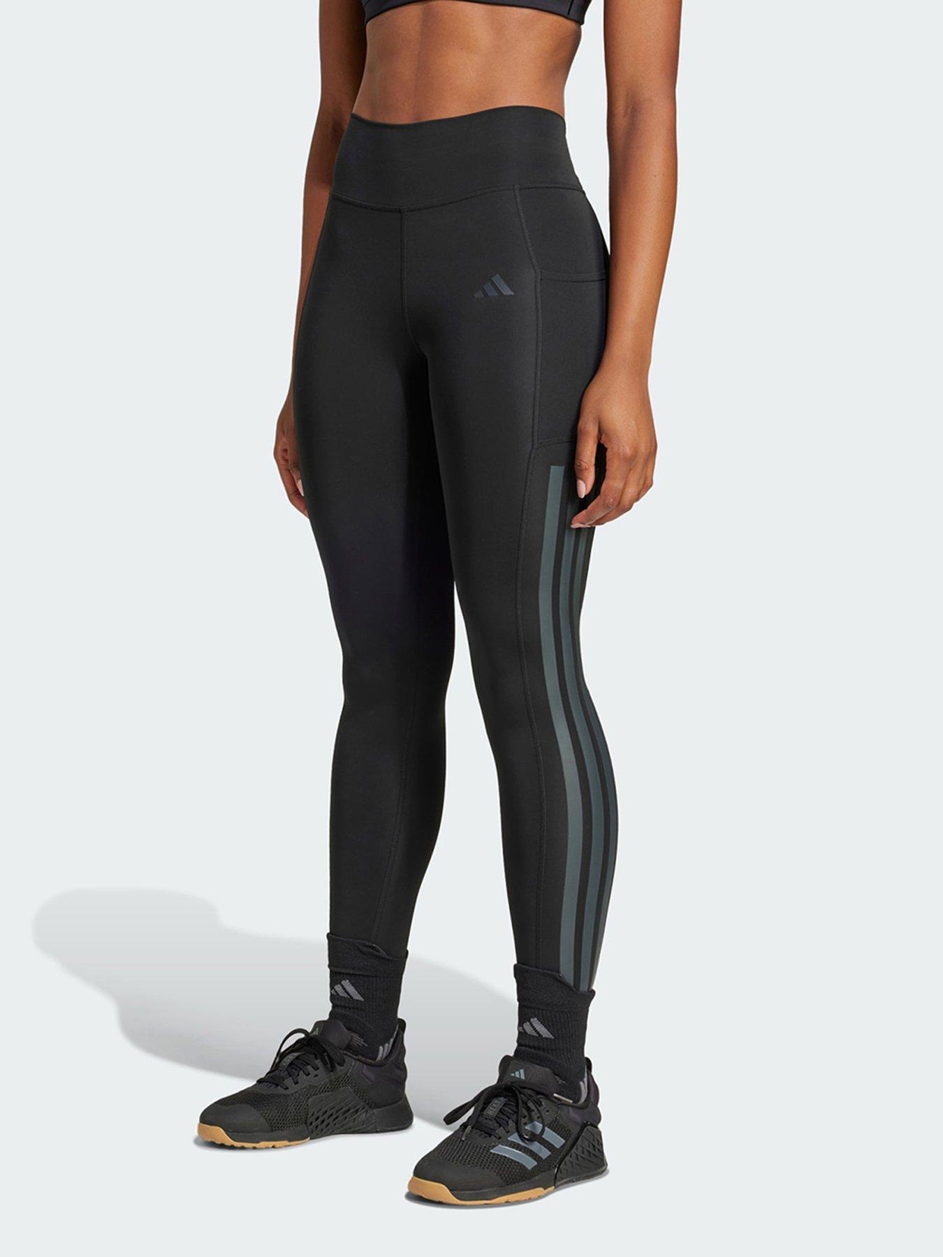 adidas Optime 3-Stripes Full-Length Leggings - Black