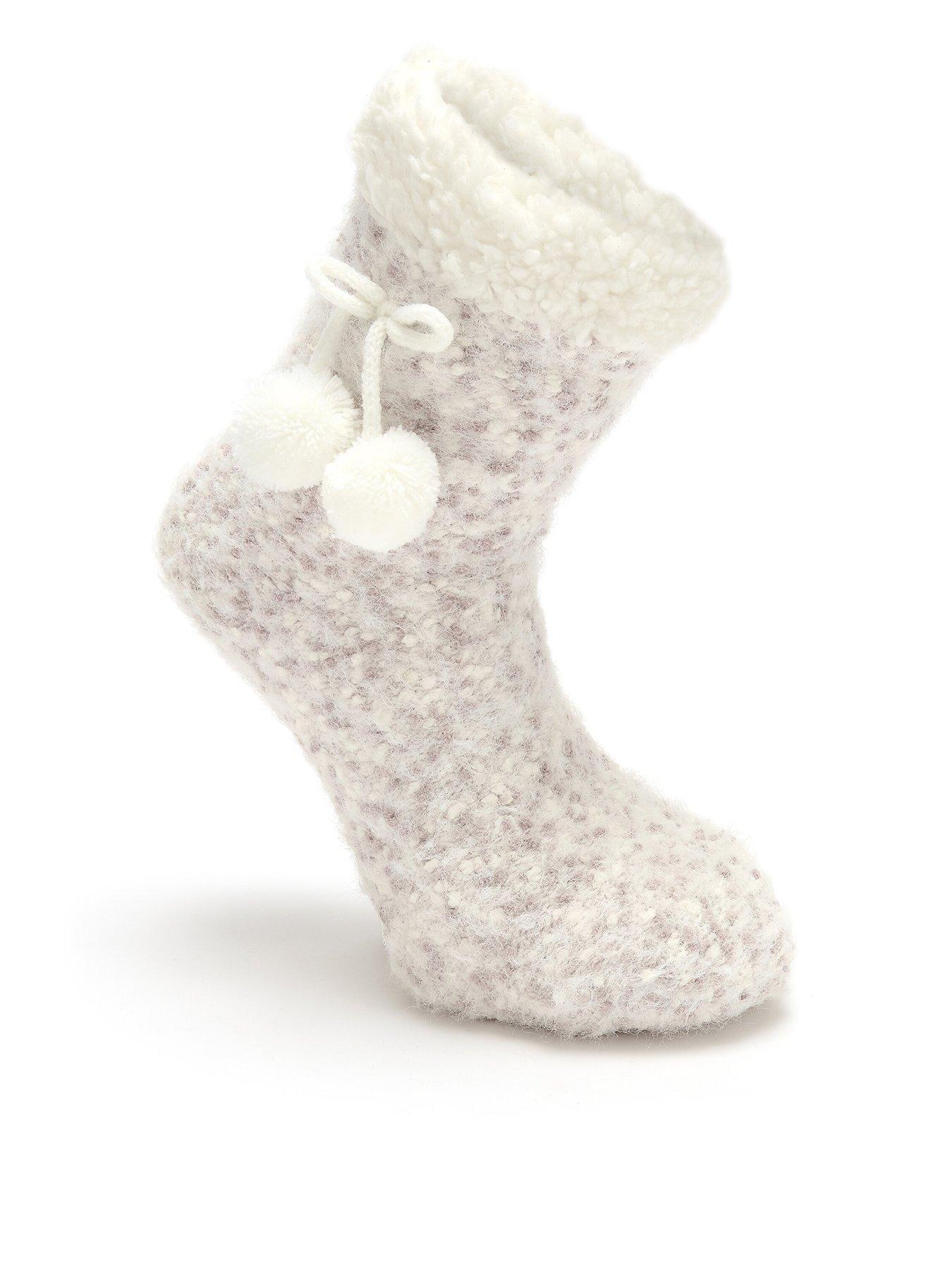 Pour Moi Cosy Popcorn Knit Lined Slipper Sock