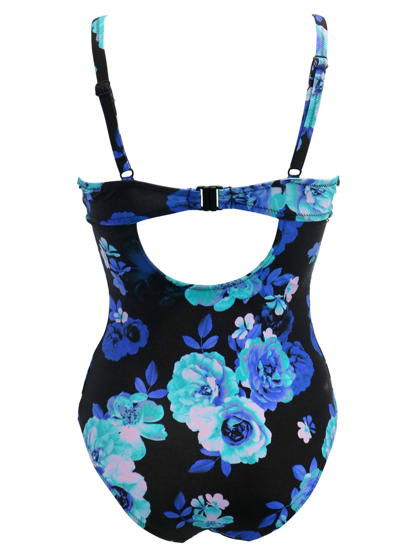 Image 4 of 4 of Pour Moi Portofino Underwired Padded Swimsuit - Black/Multi