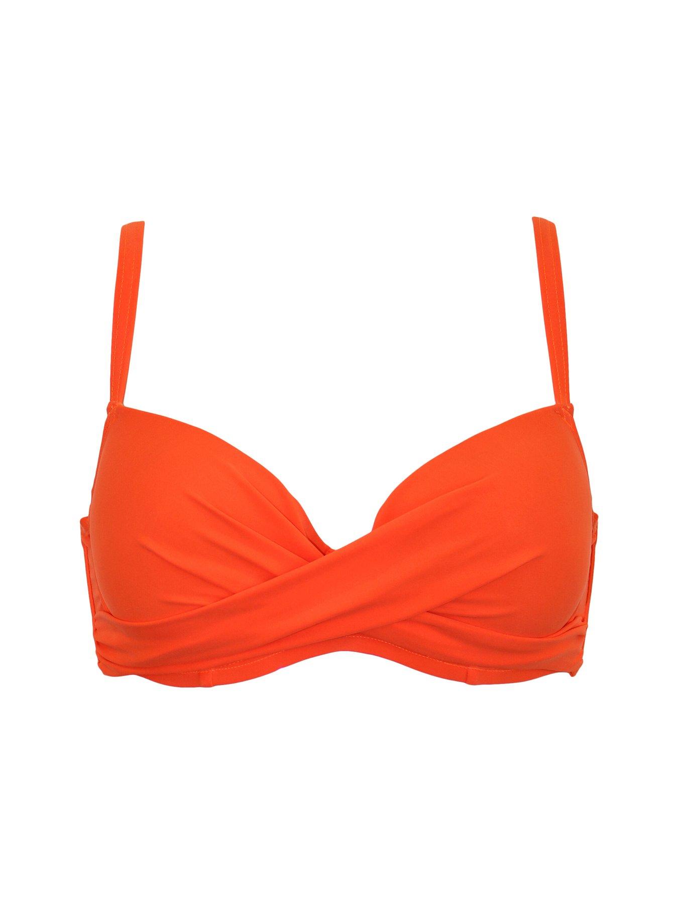 Image 3 of 5 of Pour Moi Free Spirit Lightly Padded Underwired Twist Front Bikini Top - Orange