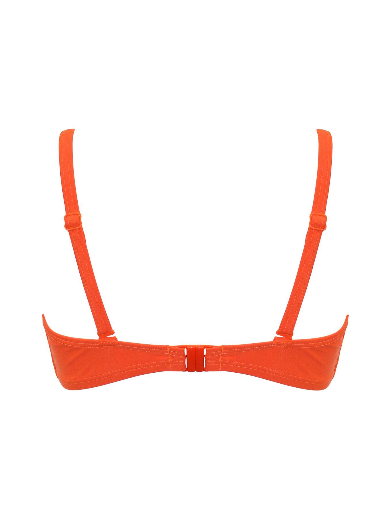 Image 4 of 5 of Pour Moi Free Spirit Lightly Padded Underwired Twist Front Bikini Top - Orange