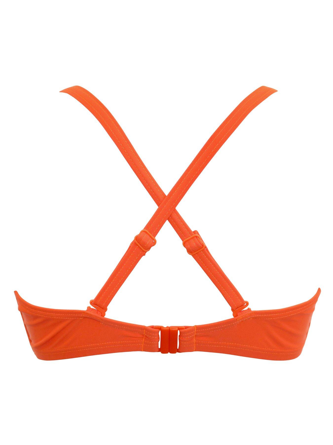 Image 5 of 5 of Pour Moi Free Spirit Lightly Padded Underwired Twist Front Bikini Top - Orange