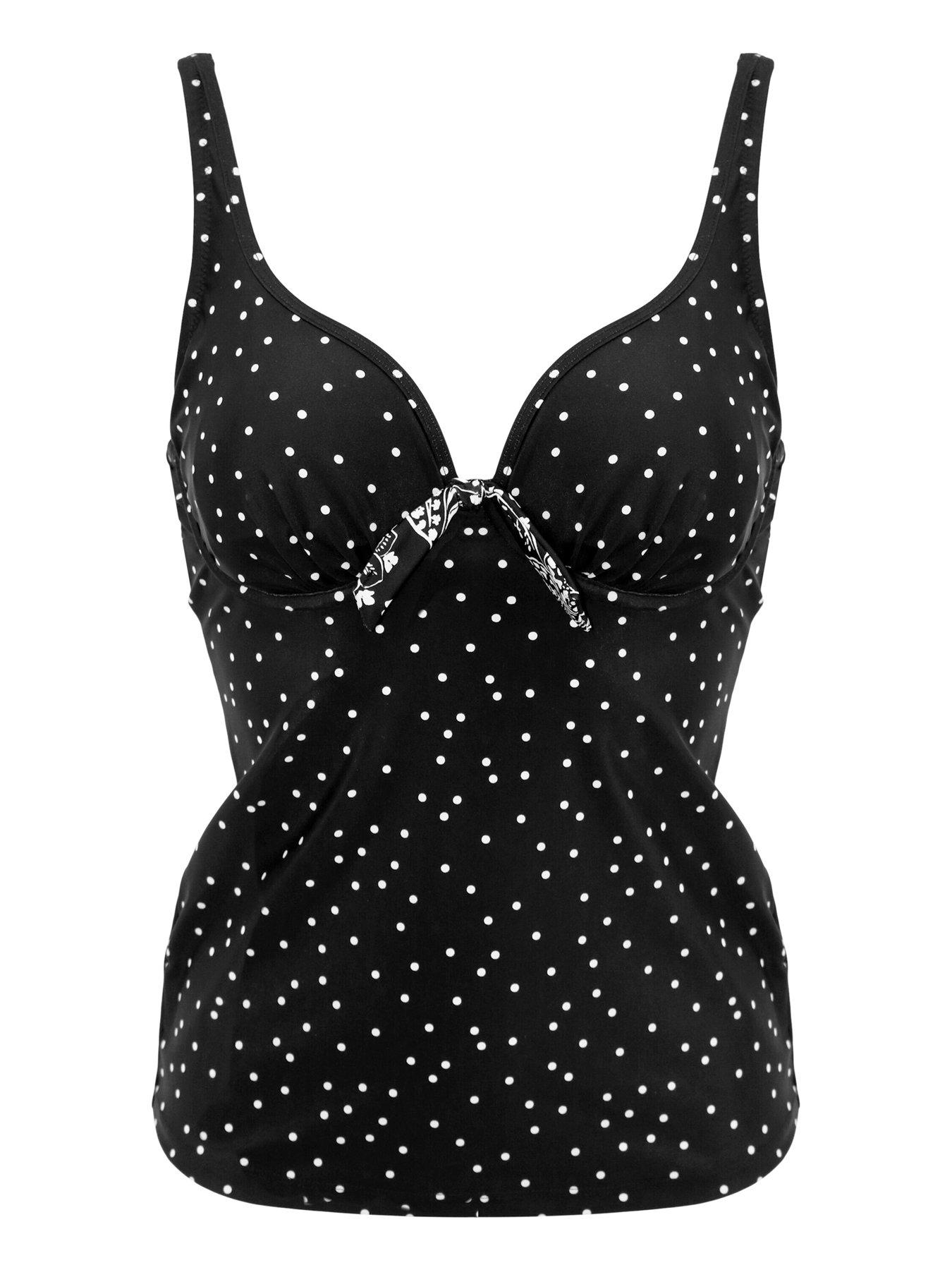 Image 3 of 4 of Pour Moi Getaway Underwired Non-Padded Tankini Top - Black/White