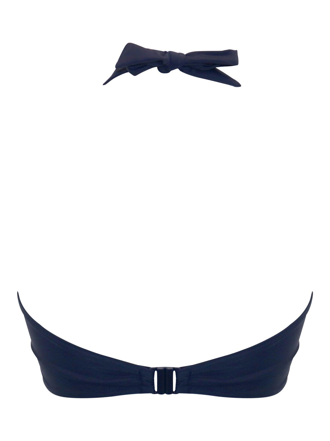 Image 4 of 4 of Pour Moi Space Non-Wired Halter Bikini Top - Dark Blue