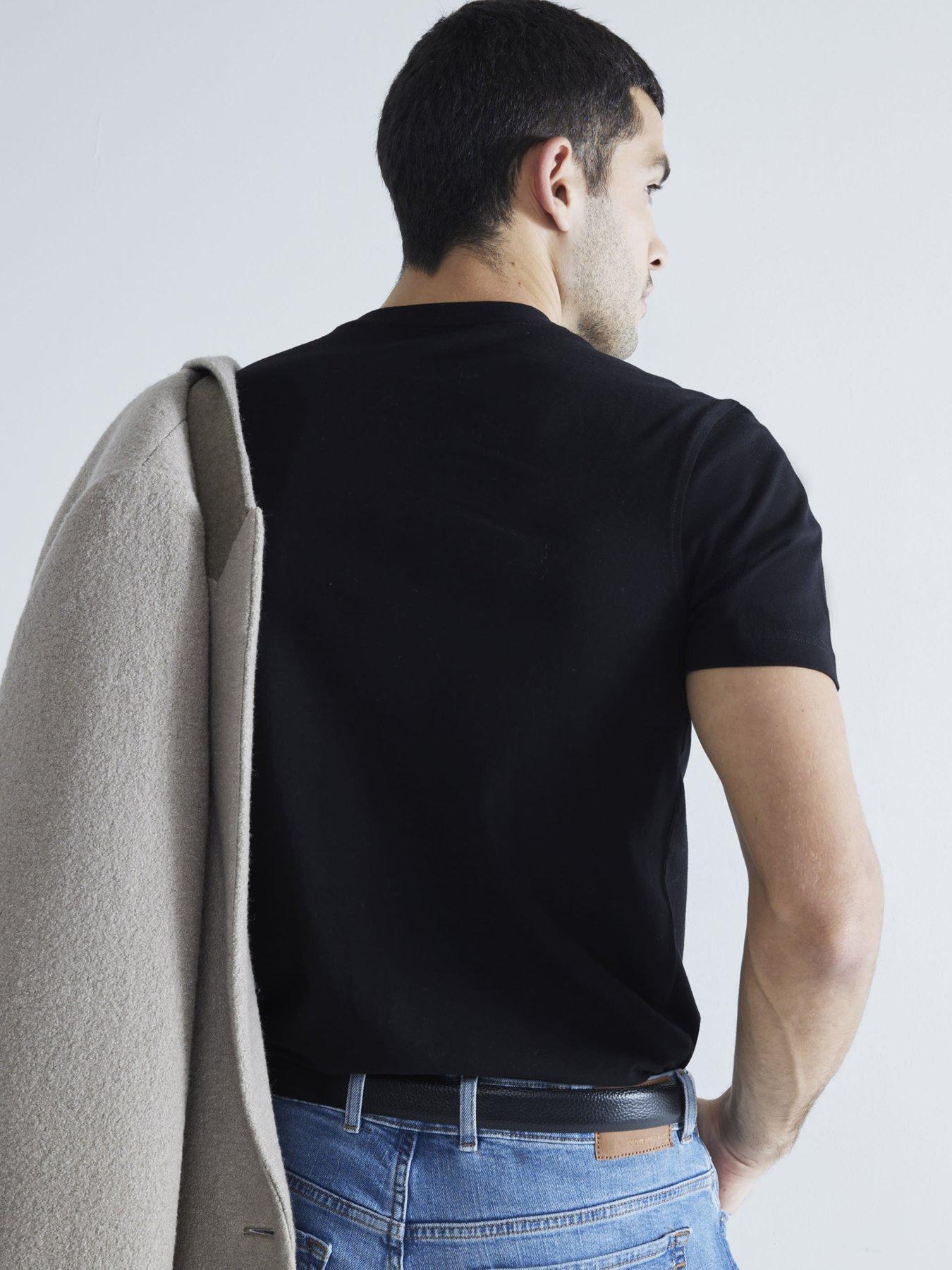 Image 4 of 5 of River Island 3 Pack Short Sleeve Slim Fit T-shirt - Black