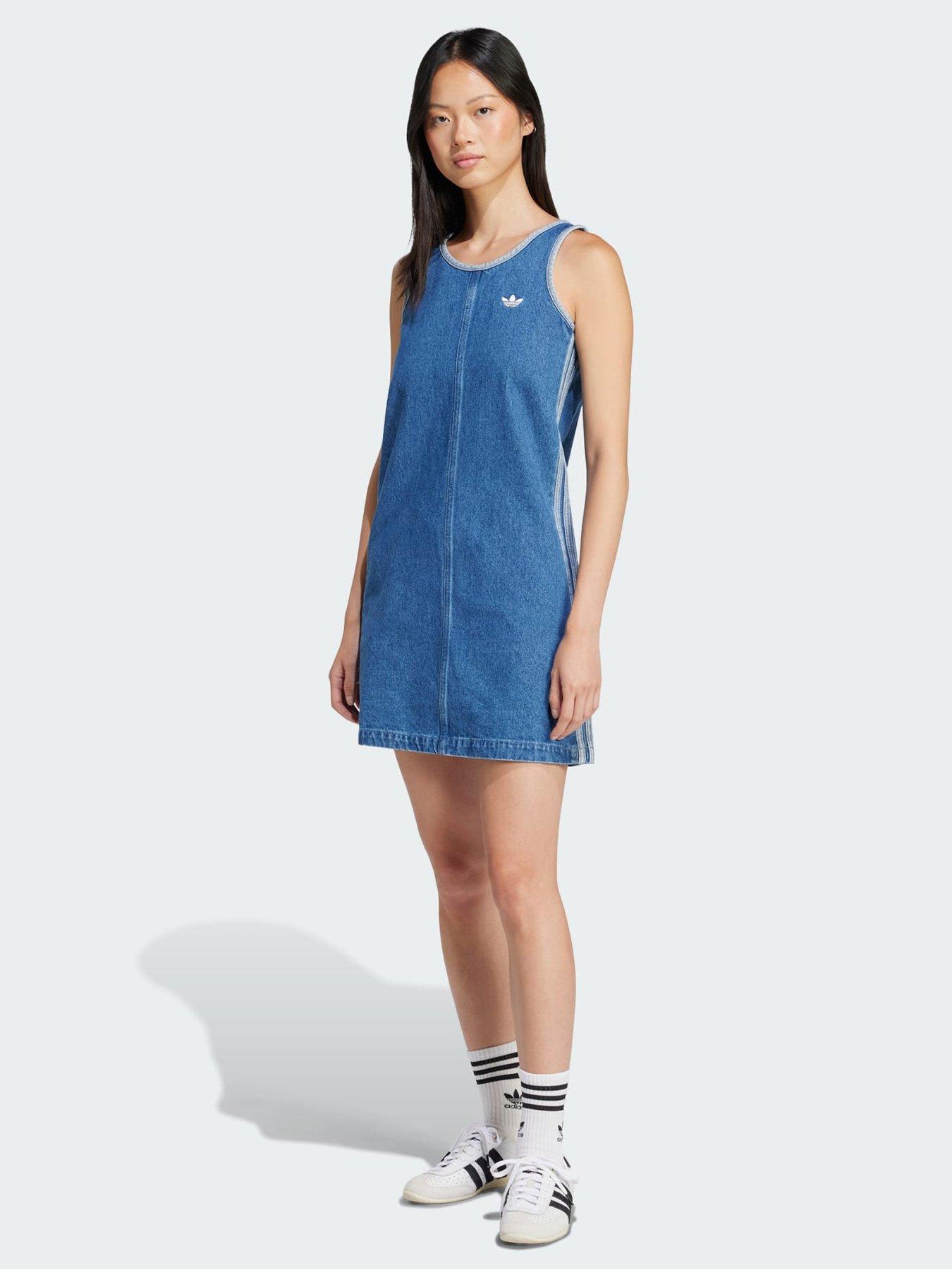 undefined Adicolor Denim 3-Stripes Tank Dress