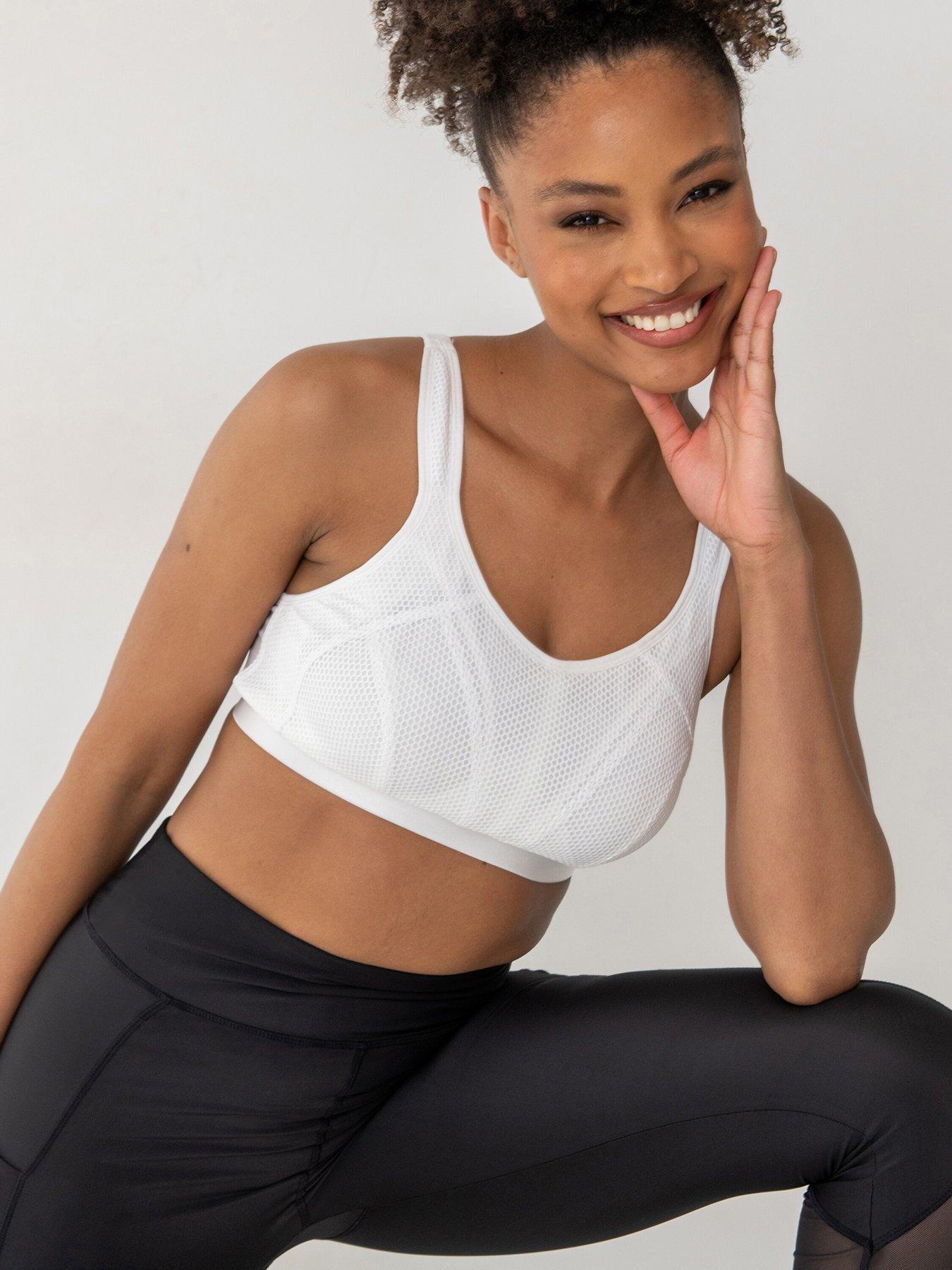 Energy Strive Non Wired Non Padded Lined Full Cup Sports Bra White