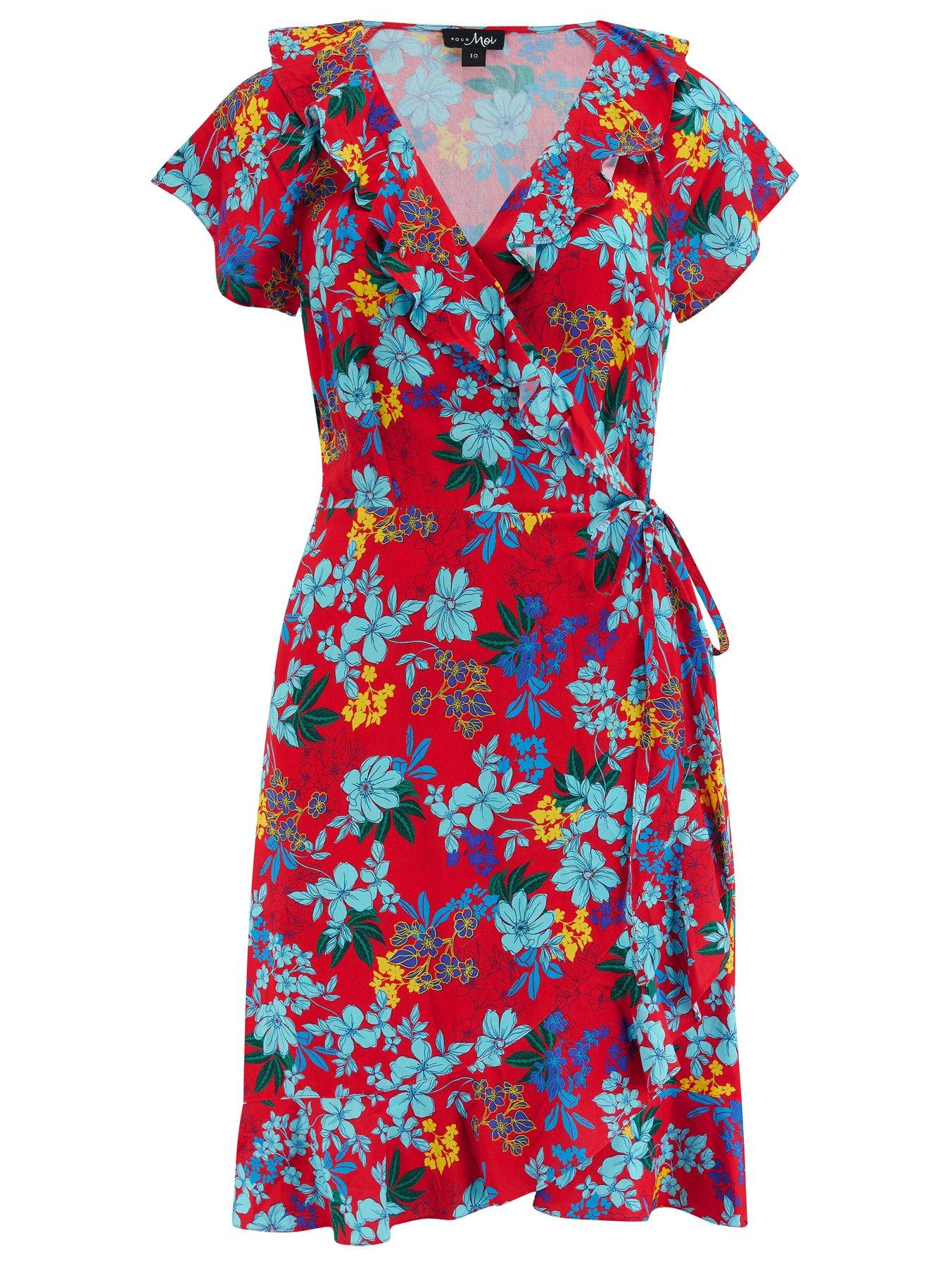 beach wrap dress uk Pour Moi LENZING™ ECOVERO™ Viscose Frill Wrap Beach Dress main image 0