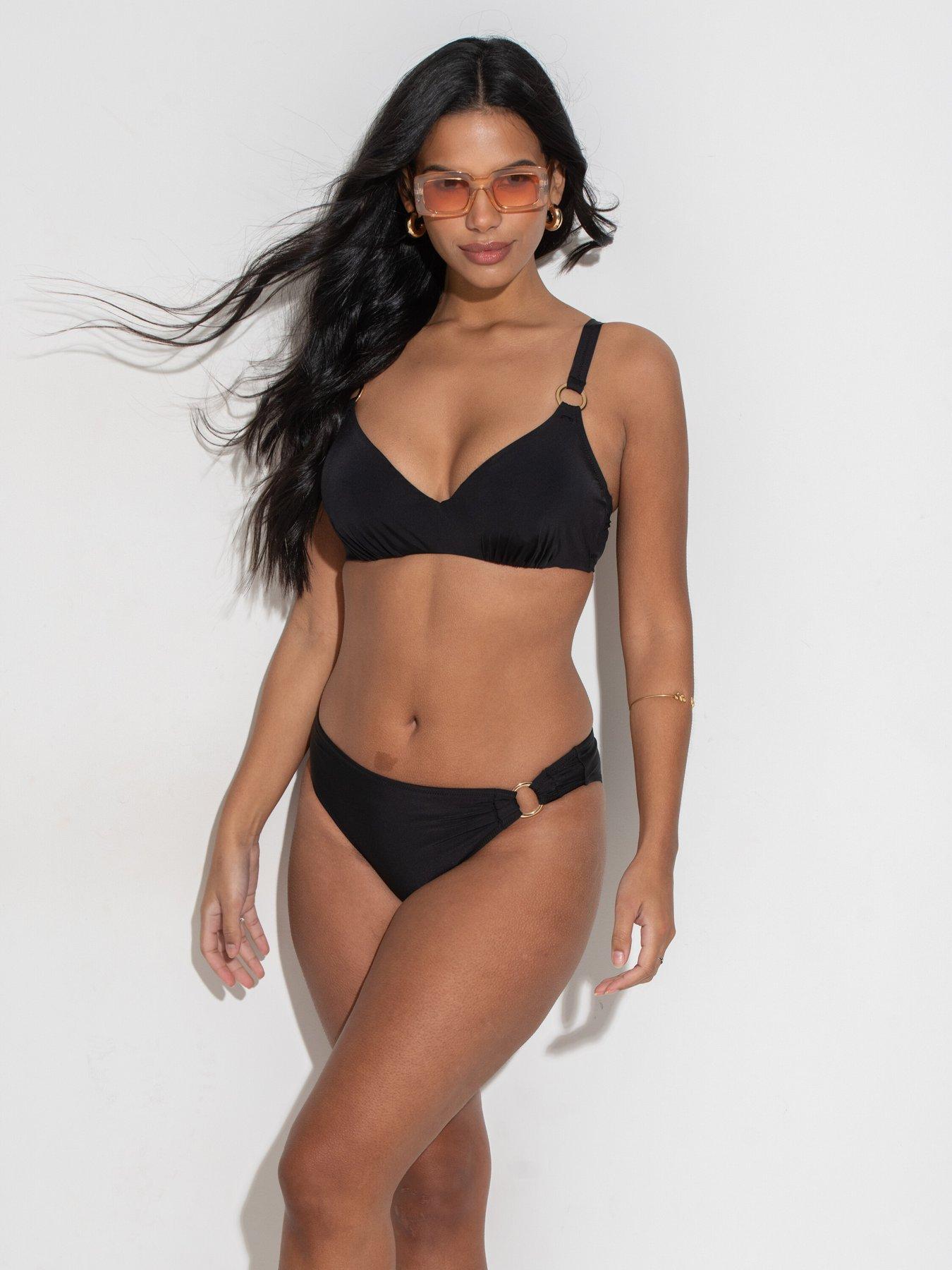 Image 2 of 4 of Pour Moi Samoa Non-Padded Underwired Bikini Top - Black