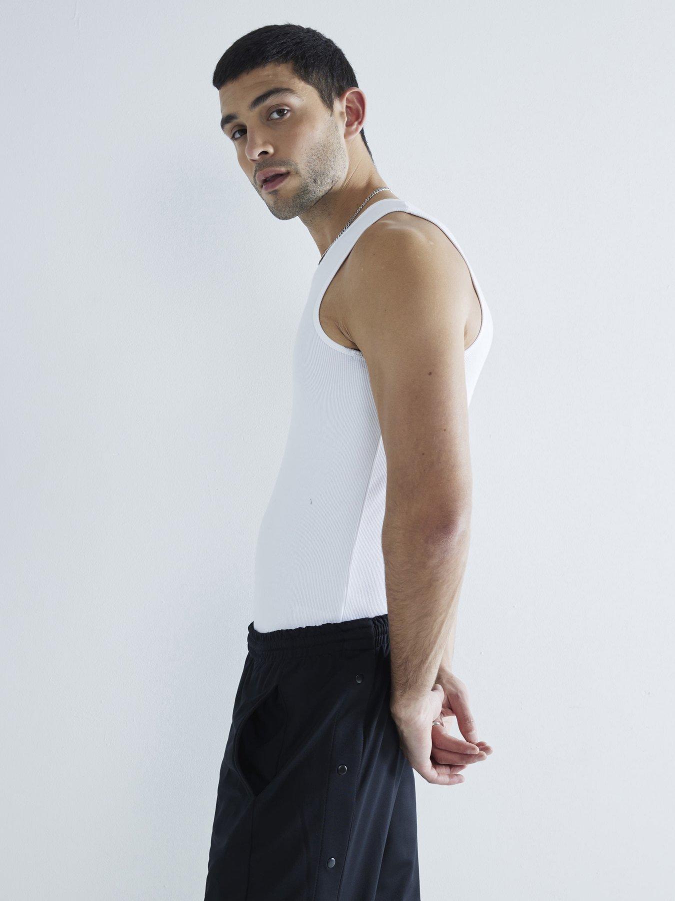Image 2 of 4 of River Island 3pk Muscle Fit Rib Vest - Multi