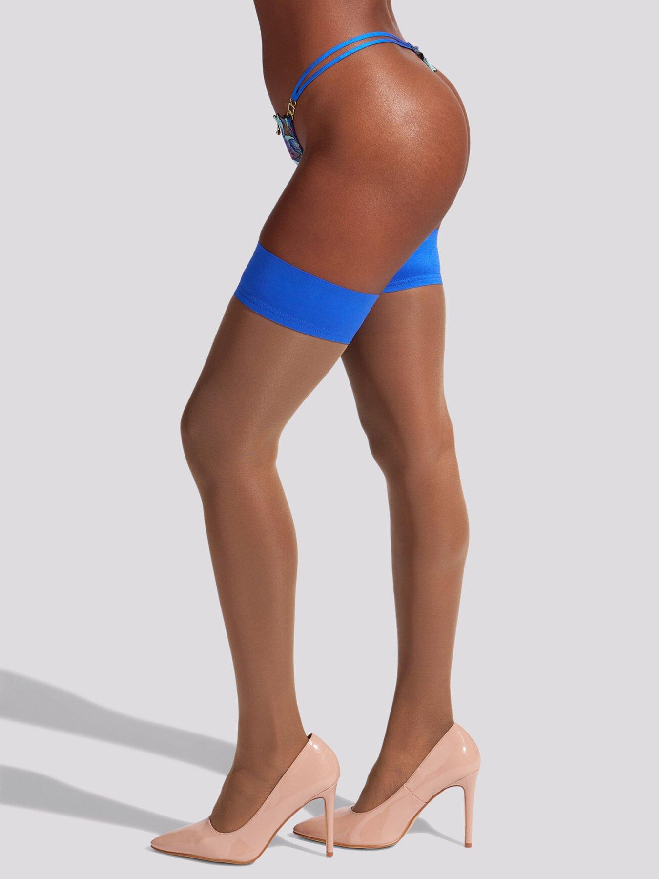 Image 3 of 3 of Ann Summers Plain Top Hold Ups - Blue