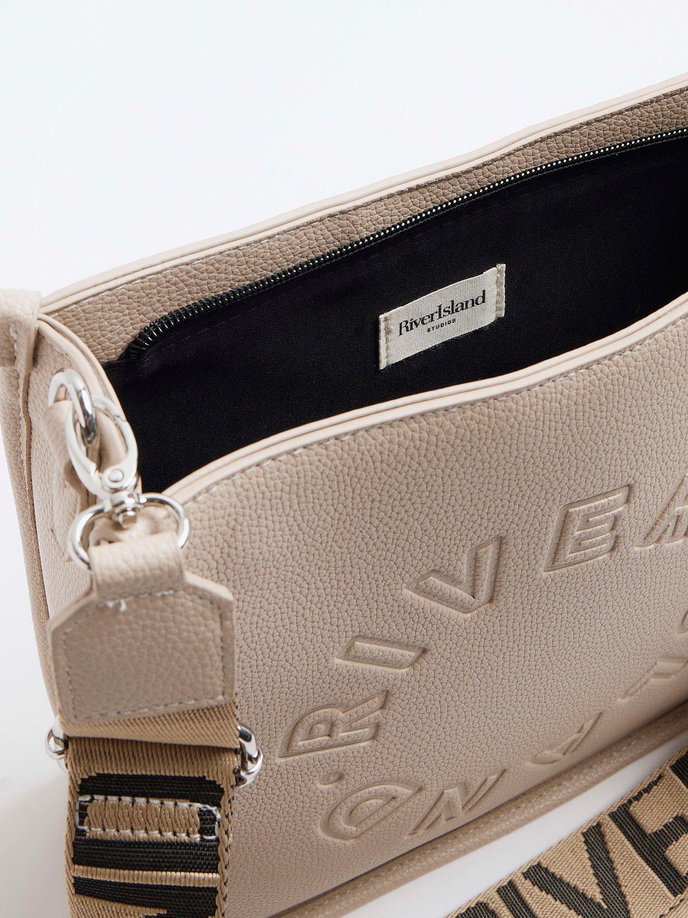 Image 5 of 5 of River Island Faux Leather Ri Messenger Bag