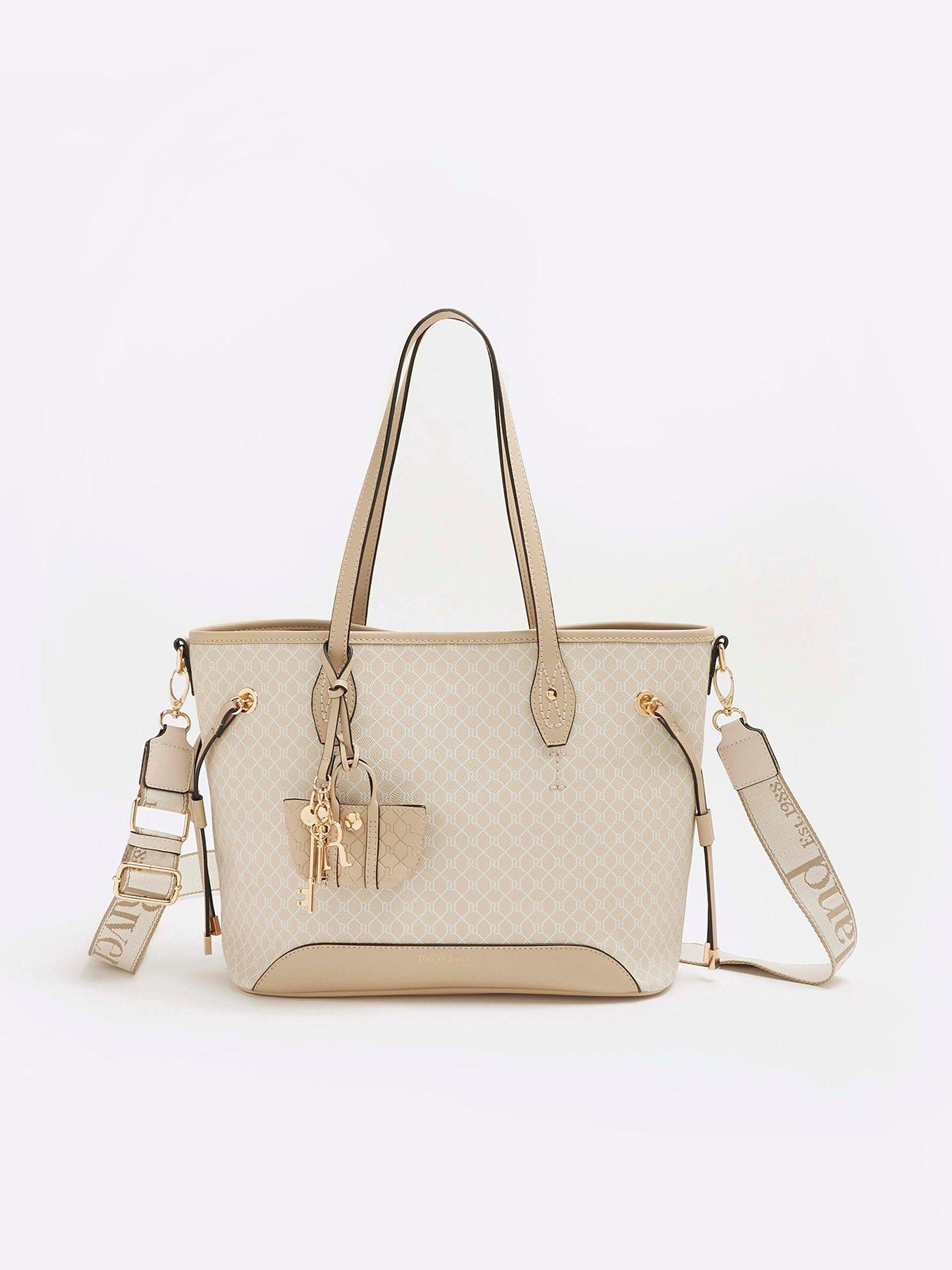 undefined Monogram Side Tie Charm Shopper Bag