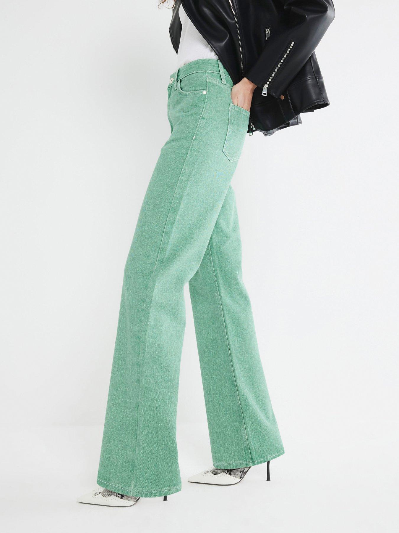undefined Relaxed Straight Jeans - Green