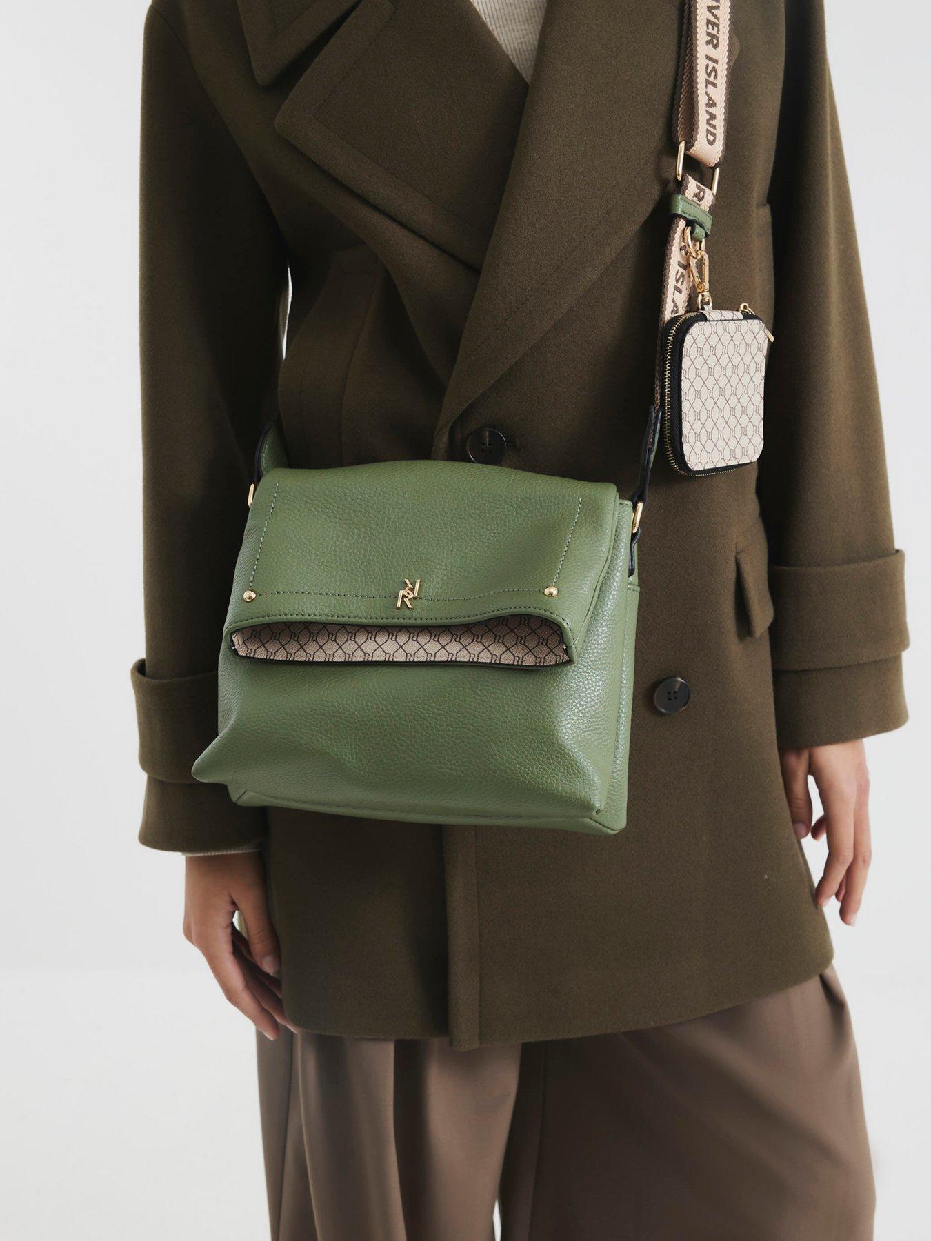 Image 2 of 5 of River Island Faux Leather Flap Over Cross Body Bag