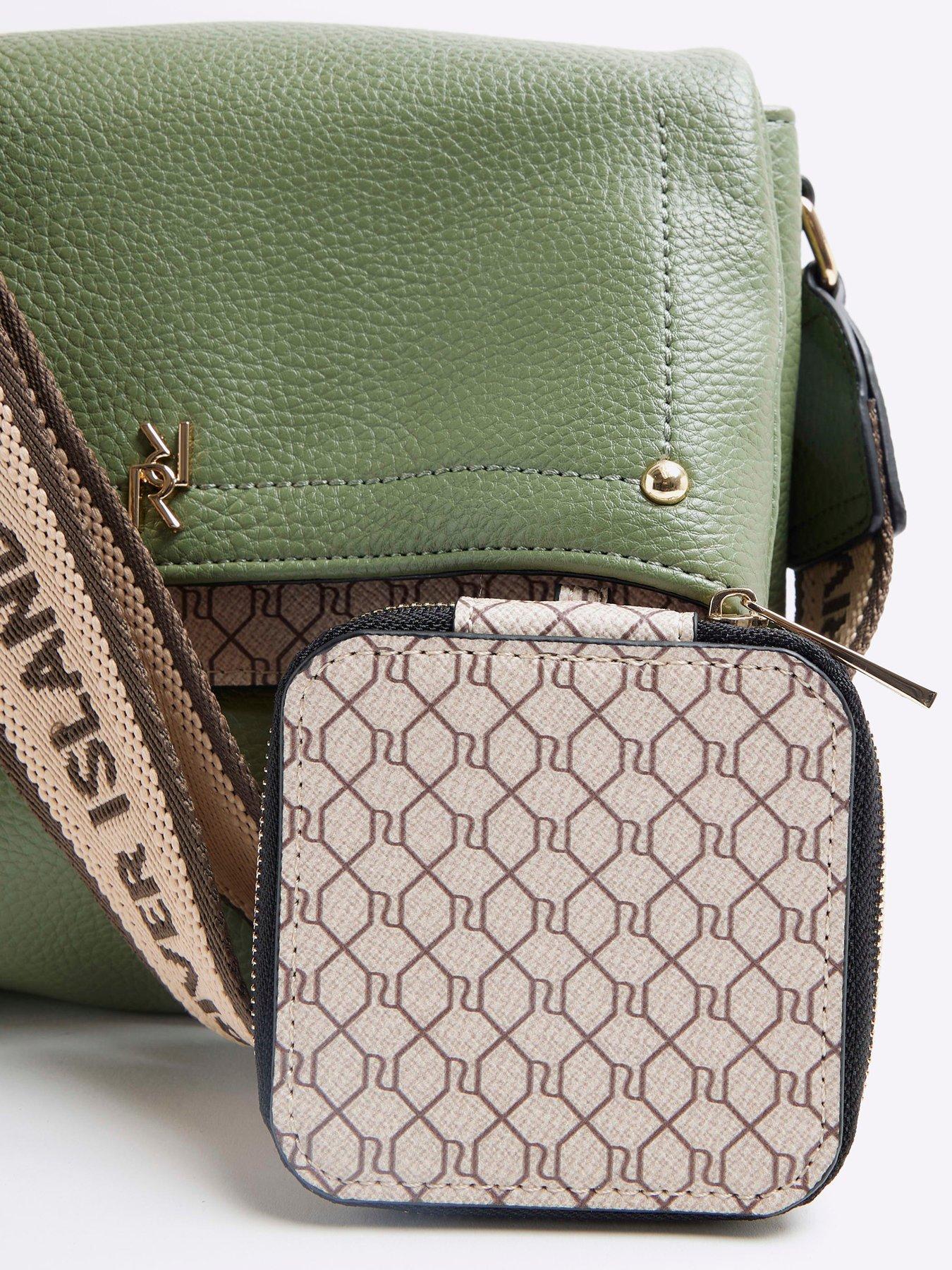 Image 4 of 5 of River Island Faux Leather Flap Over Cross Body Bag