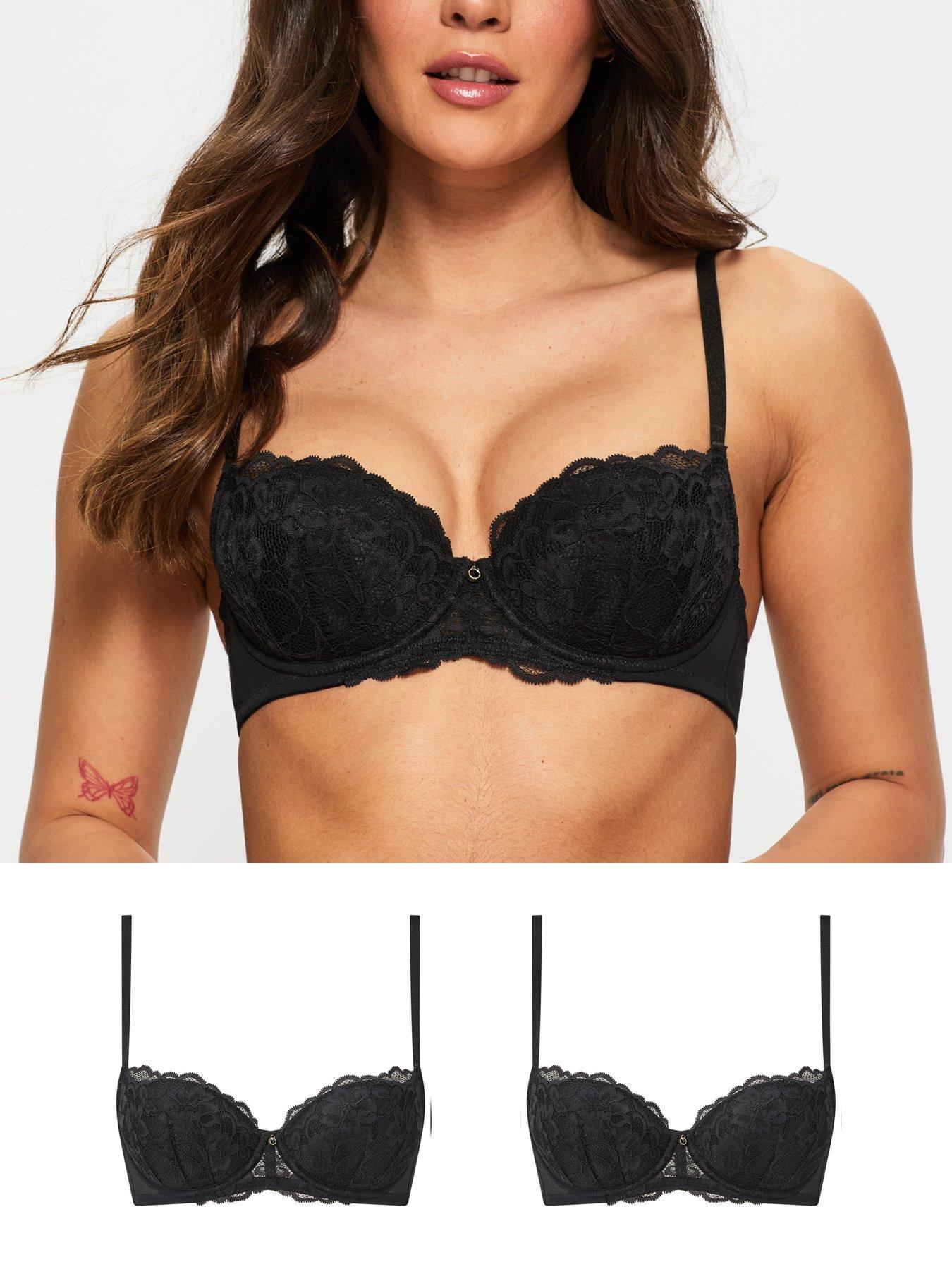 undefined Sexy Lace Padded Balcony Bra 2 Pack