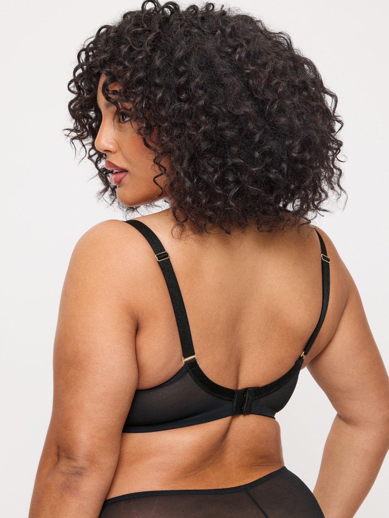 Image 2 of 6 of Ann Summers Sexy Lace Non Pad Fb Plunge Black & White DD+