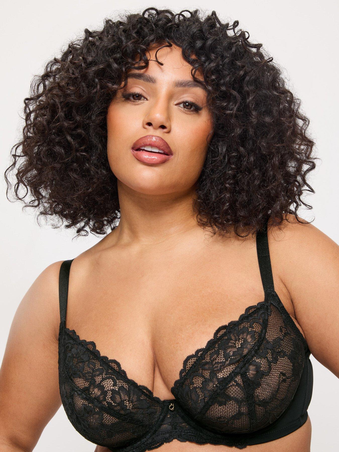 Image 4 of 6 of Ann Summers Sexy Lace Non Pad Fb Plunge Black & White DD+