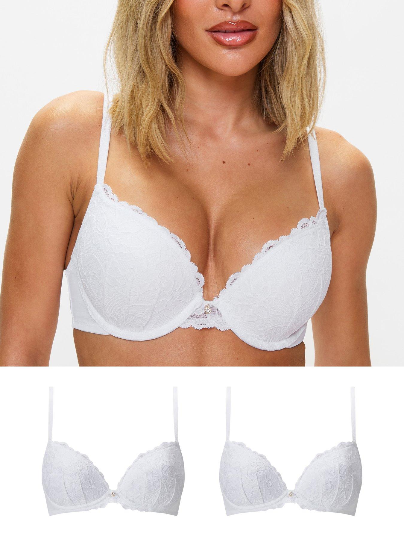 undefined Sexy Lace Padded Plunge 2pp White A-G Cup