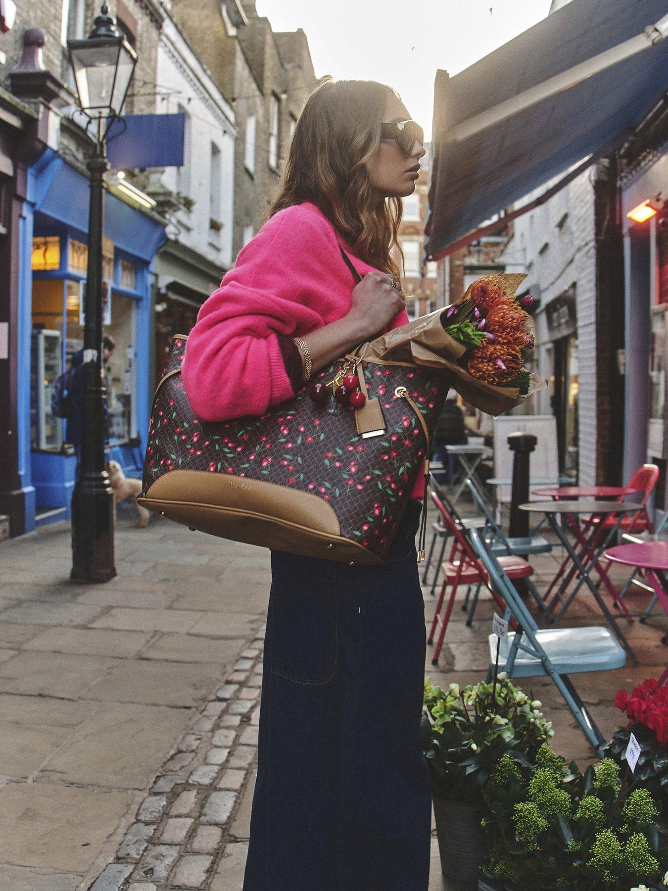 Image 2 of 5 of River Island Cherry Monogram Shopper Bag