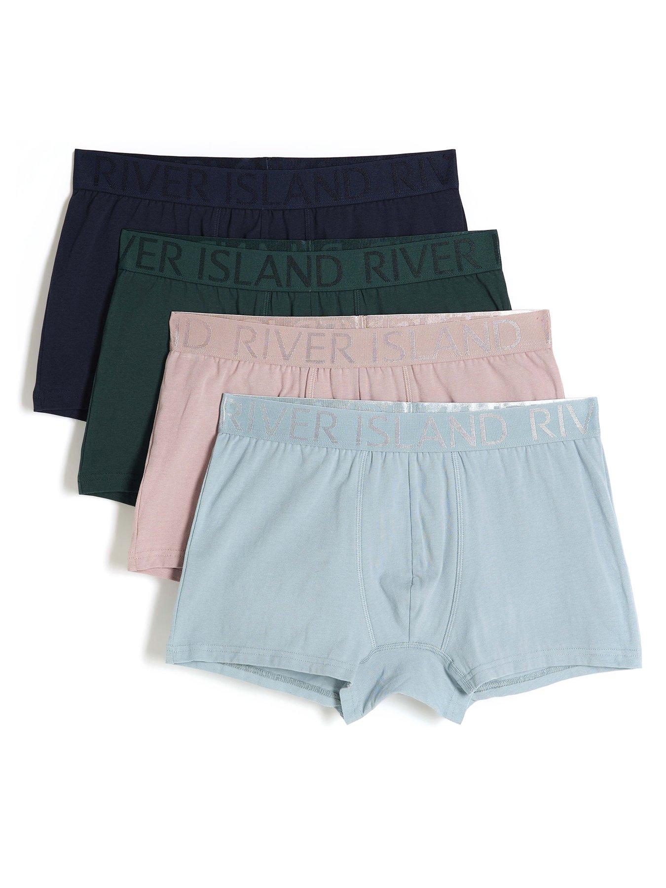 Image 1 of 3 of River Island Mixed Pastel Stretch Ri Trunks 4 Pack - Multi