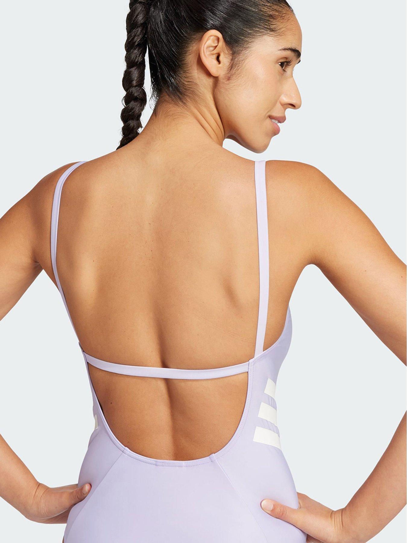 Image 4 of 5 of adidas 3-Stripes U-back Swimsuit - Purple