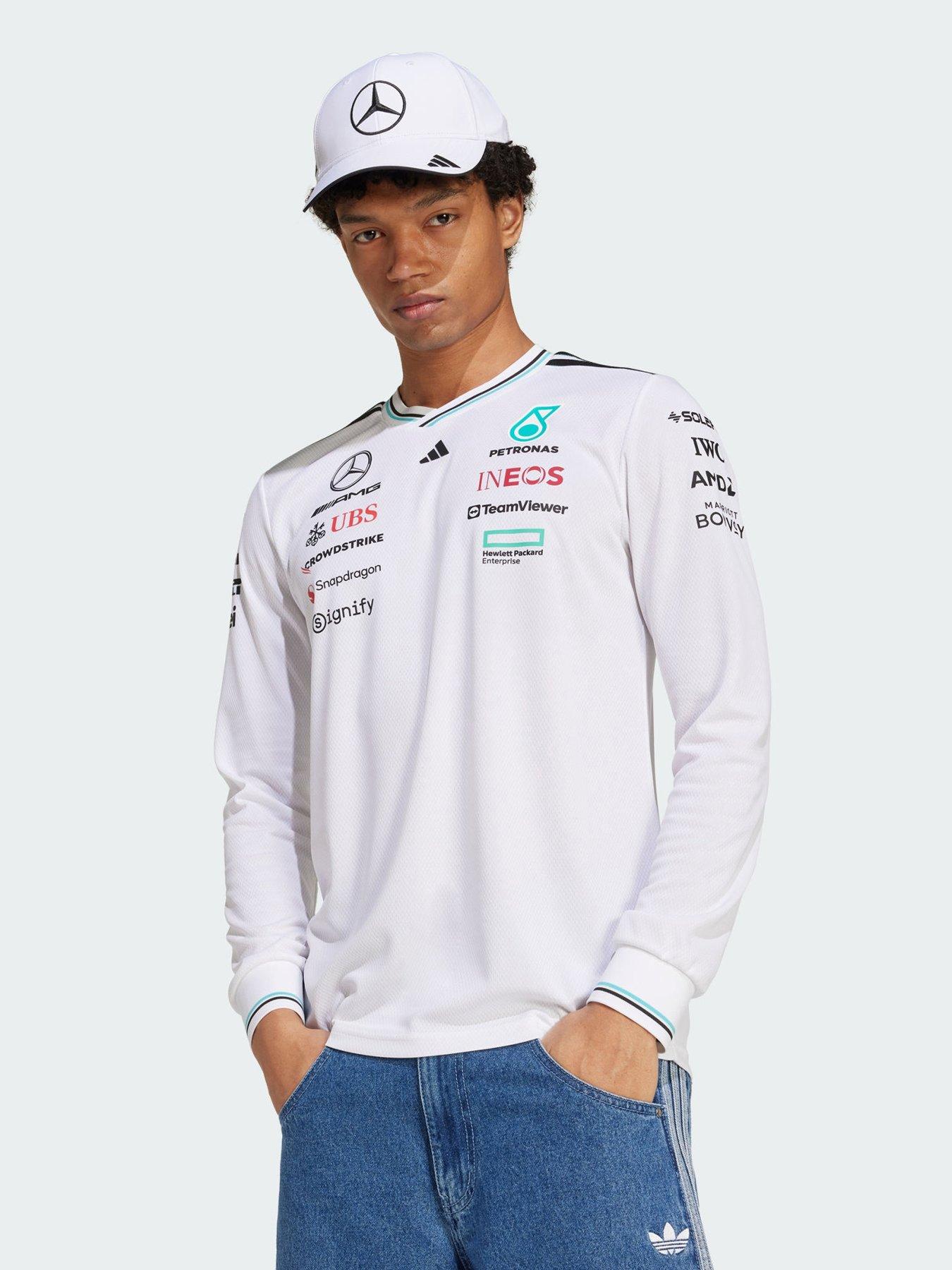 undefined Mercedes - AMG Petronas Formula One Team Driver Long Sleeve White Authentic Jersey