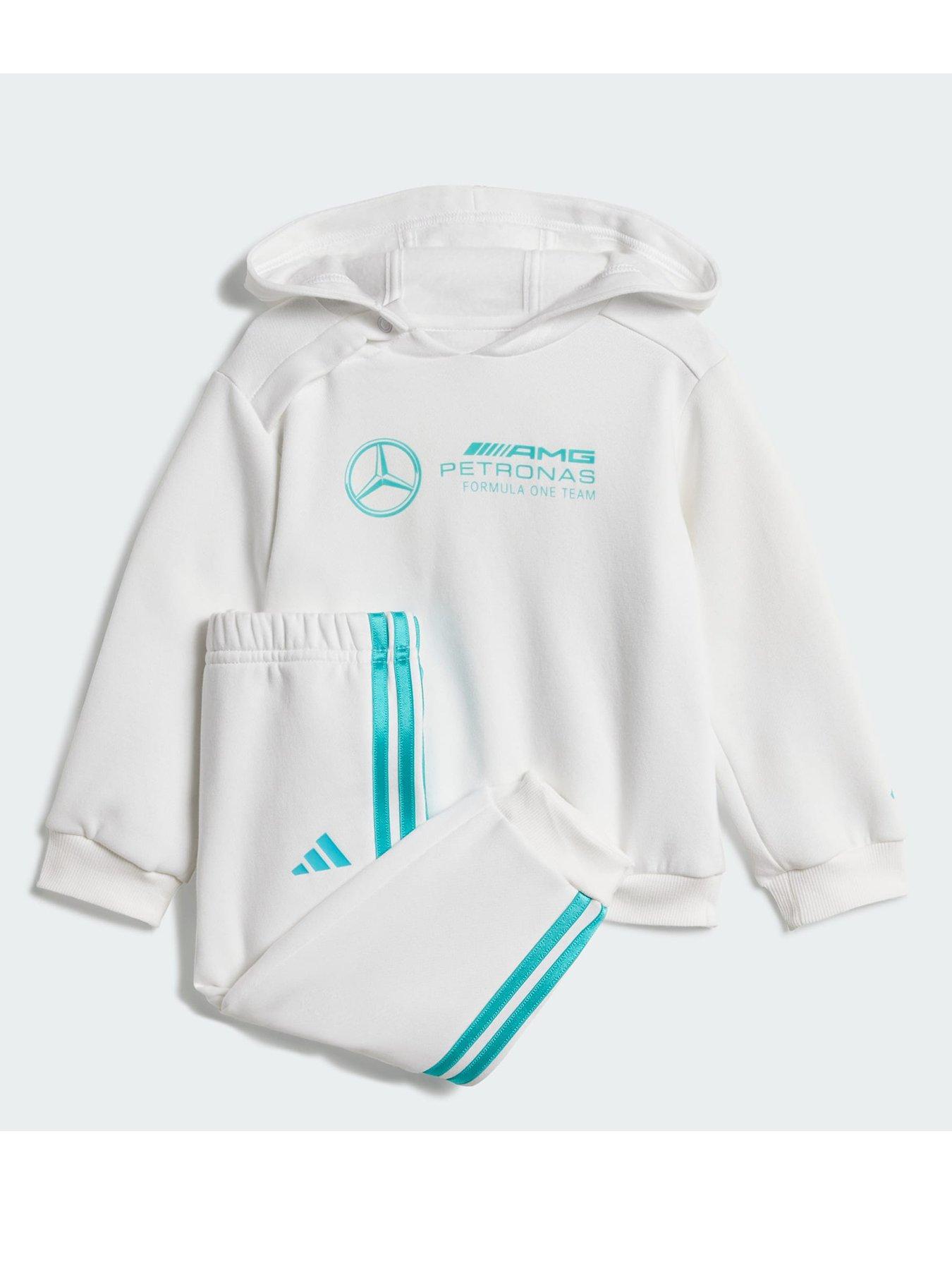 undefined Mercedes - AMG Petronas Formula One Team DNA Long Sleeve Baby Jogger - Black/White