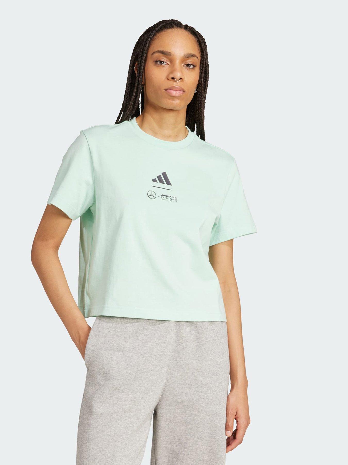 undefined Mercedes - Amg Petronas Formula One Team Premium Woven Crop Tee Women - Light Green