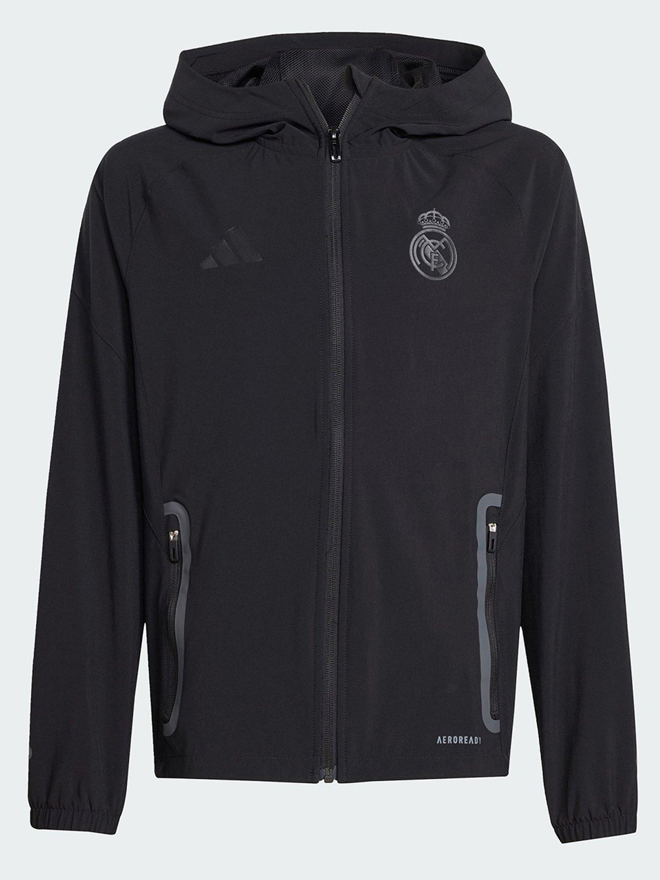 undefined Real Madrid Tiro 25 Competition Vis Tech Travel Jacket Kids - Black