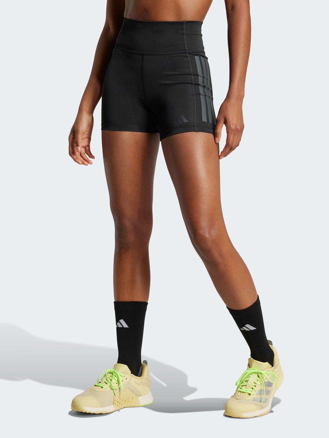 undefined Optime 3-Stripes 1/4 Short Leggings - Black