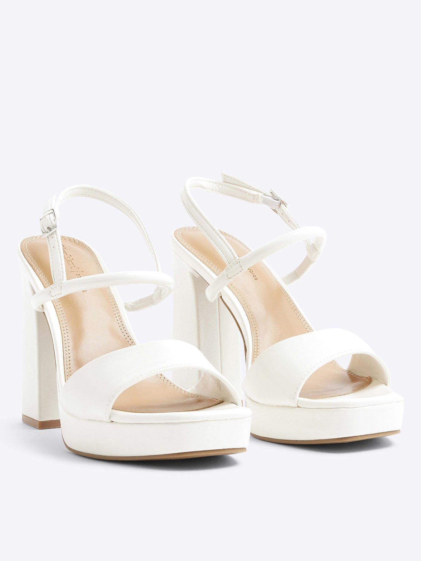 Image 4 of 5 of River Island Sling Back Platform Heeled Sandals