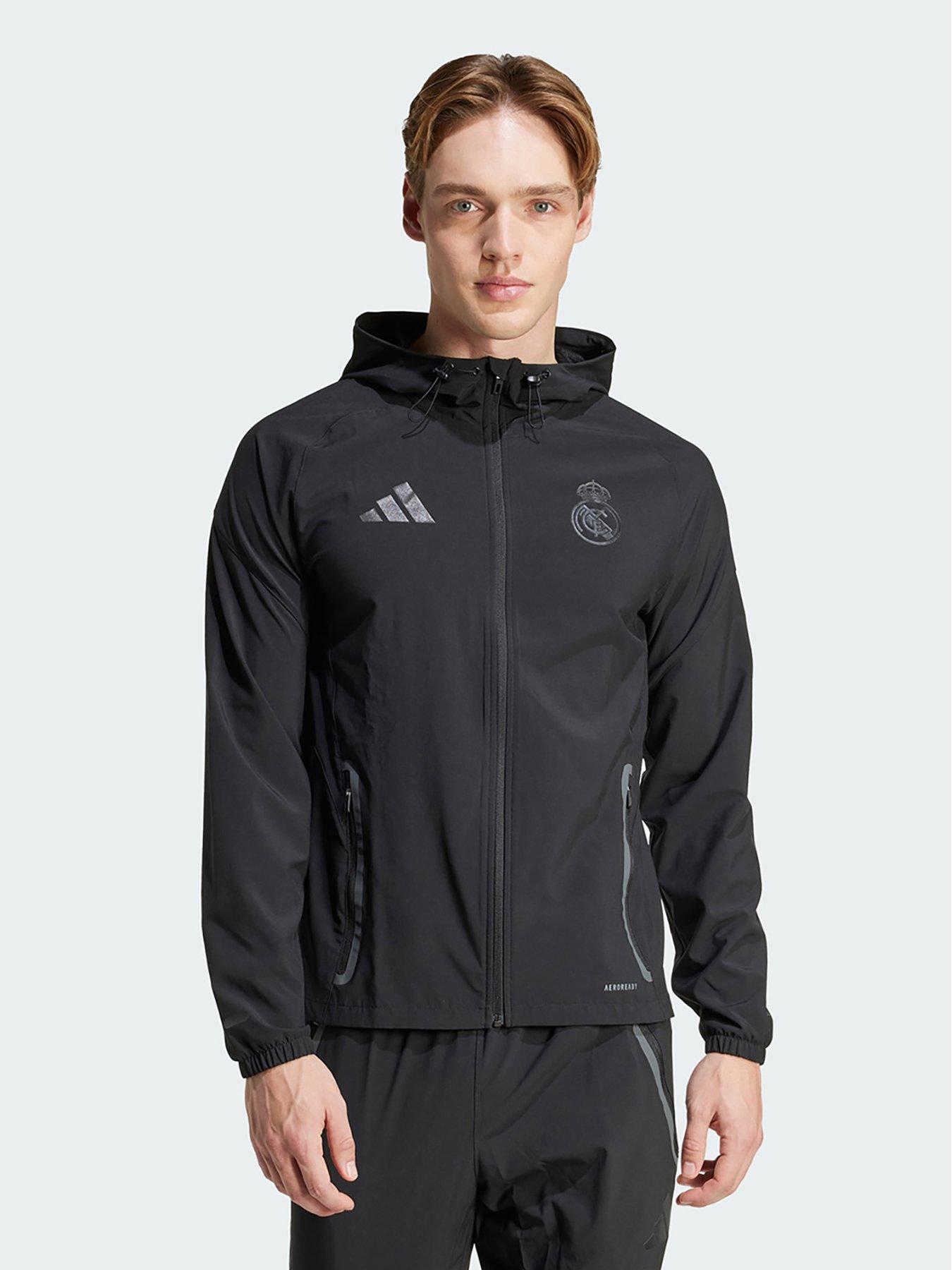 Image 1 of 5 of adidas Real Madrid Tiro 25 Competition Vis Tech Travel Jacket - Black