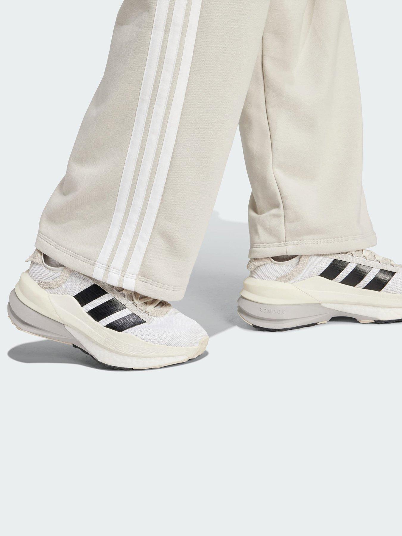 Image 3 of 5 of adidas Essentials 3-Stripes Open Hem French Terry Pants - Beige