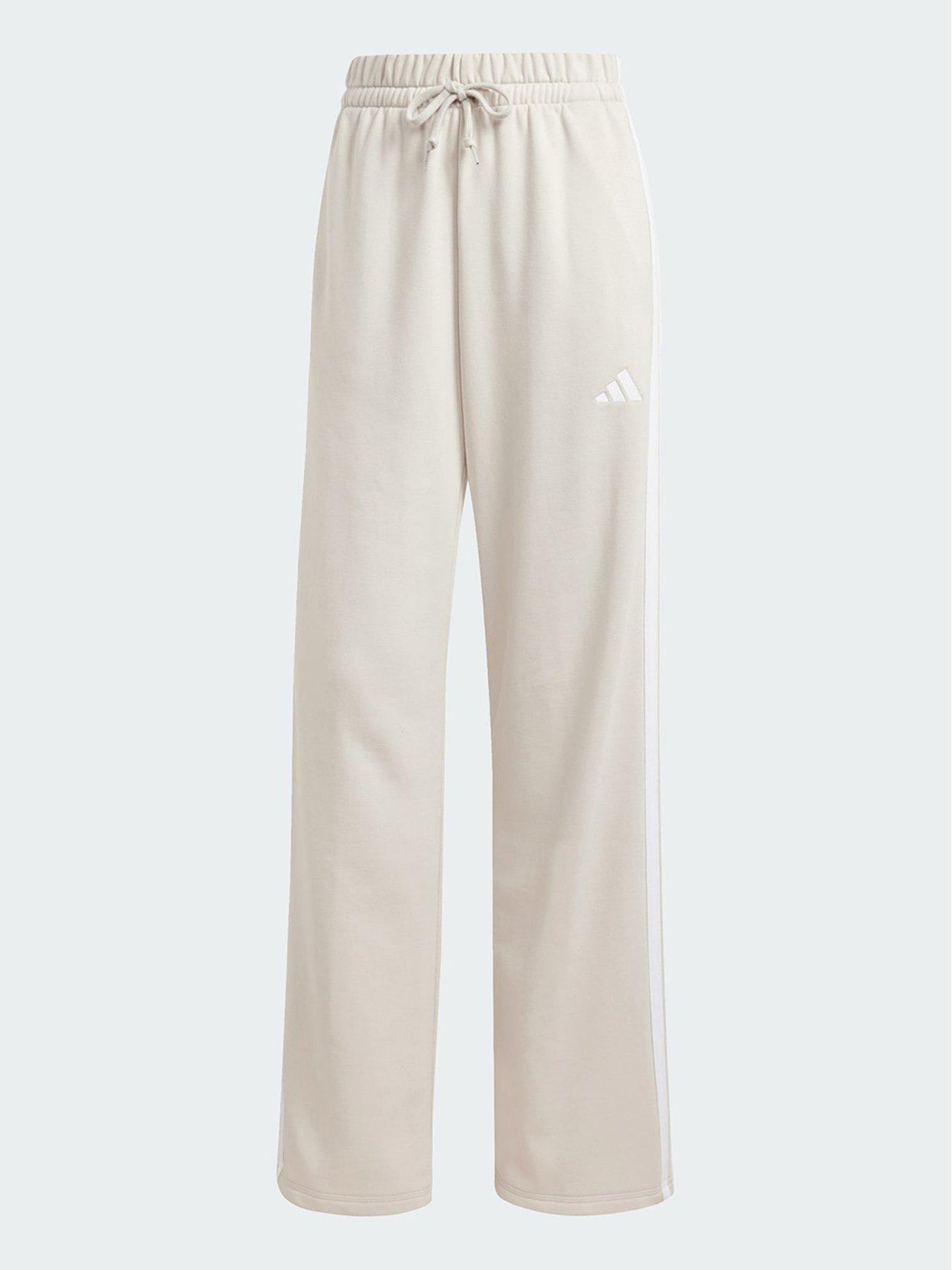 Image 5 of 5 of adidas Essentials 3-Stripes Open Hem French Terry Pants - Beige