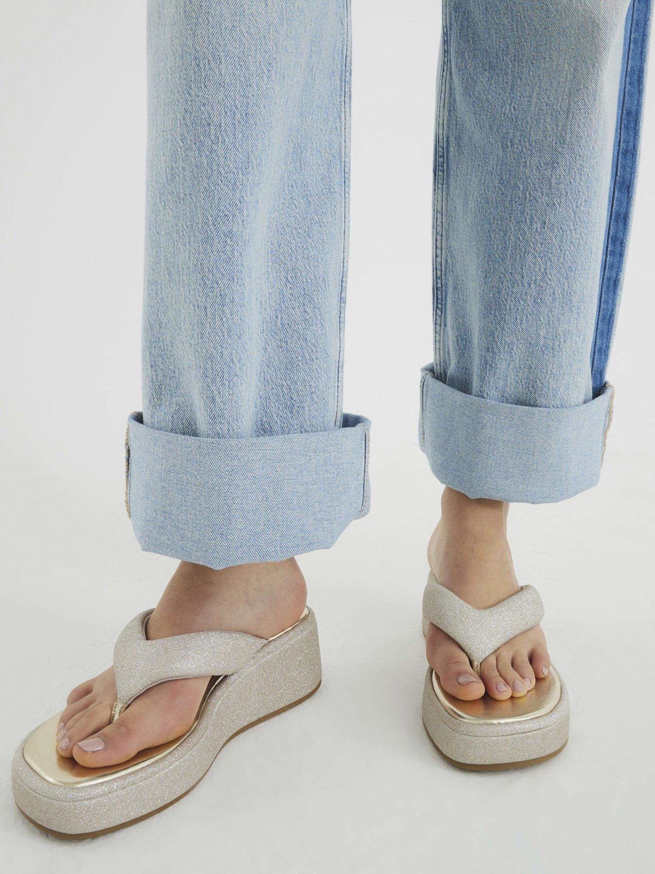 Image 5 of 5 of River Island Toe Thong Wedge Sandals