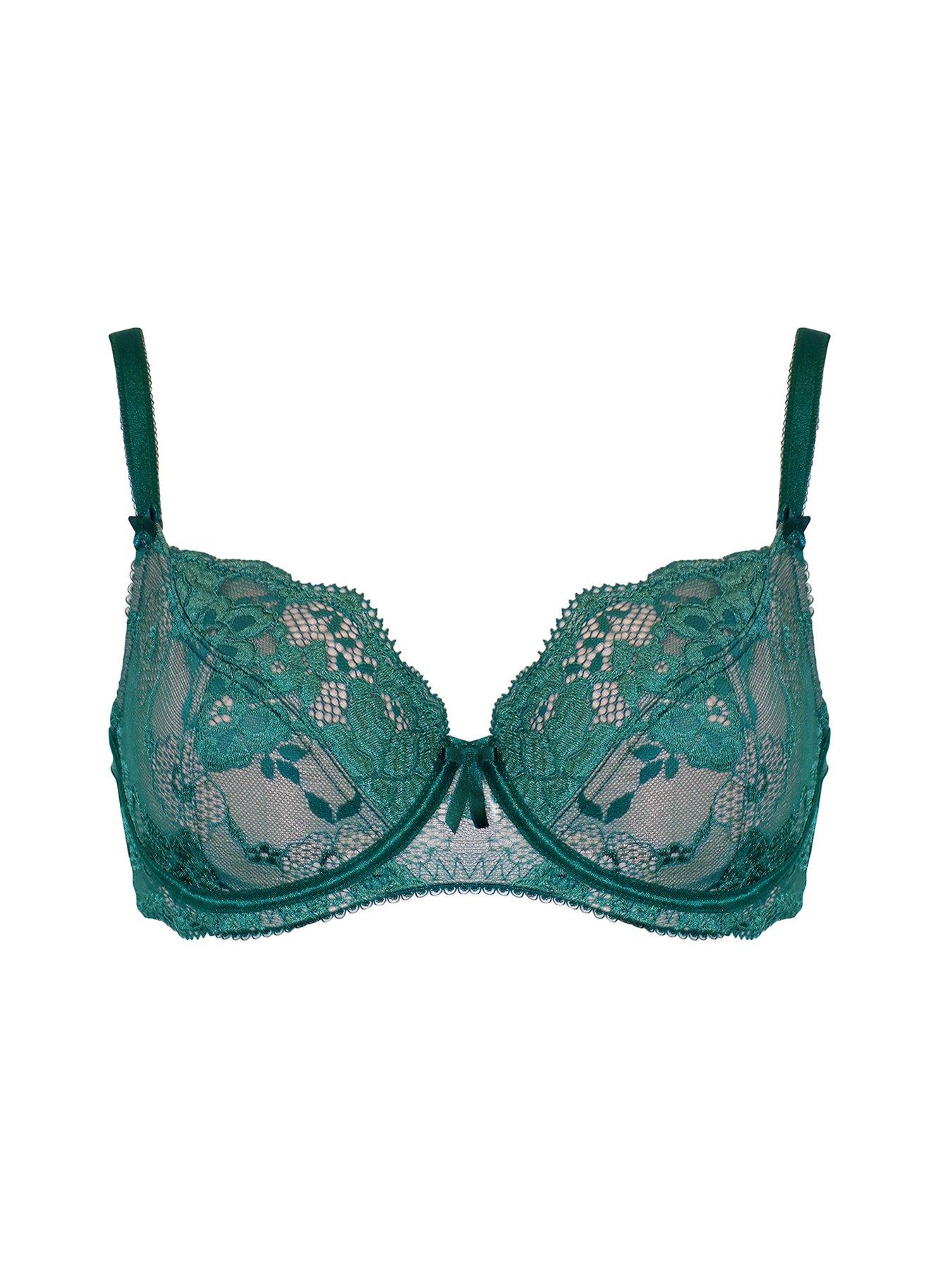 Image 3 of 4 of Pour Moi Amour Underwired Non-Padded Bra - Green