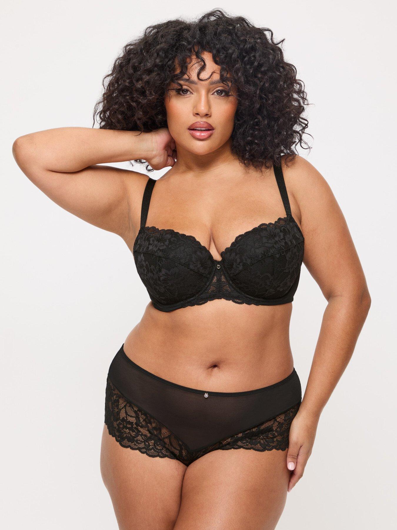 undefined Sexy Lace Padded Balcony Black A-G Cup