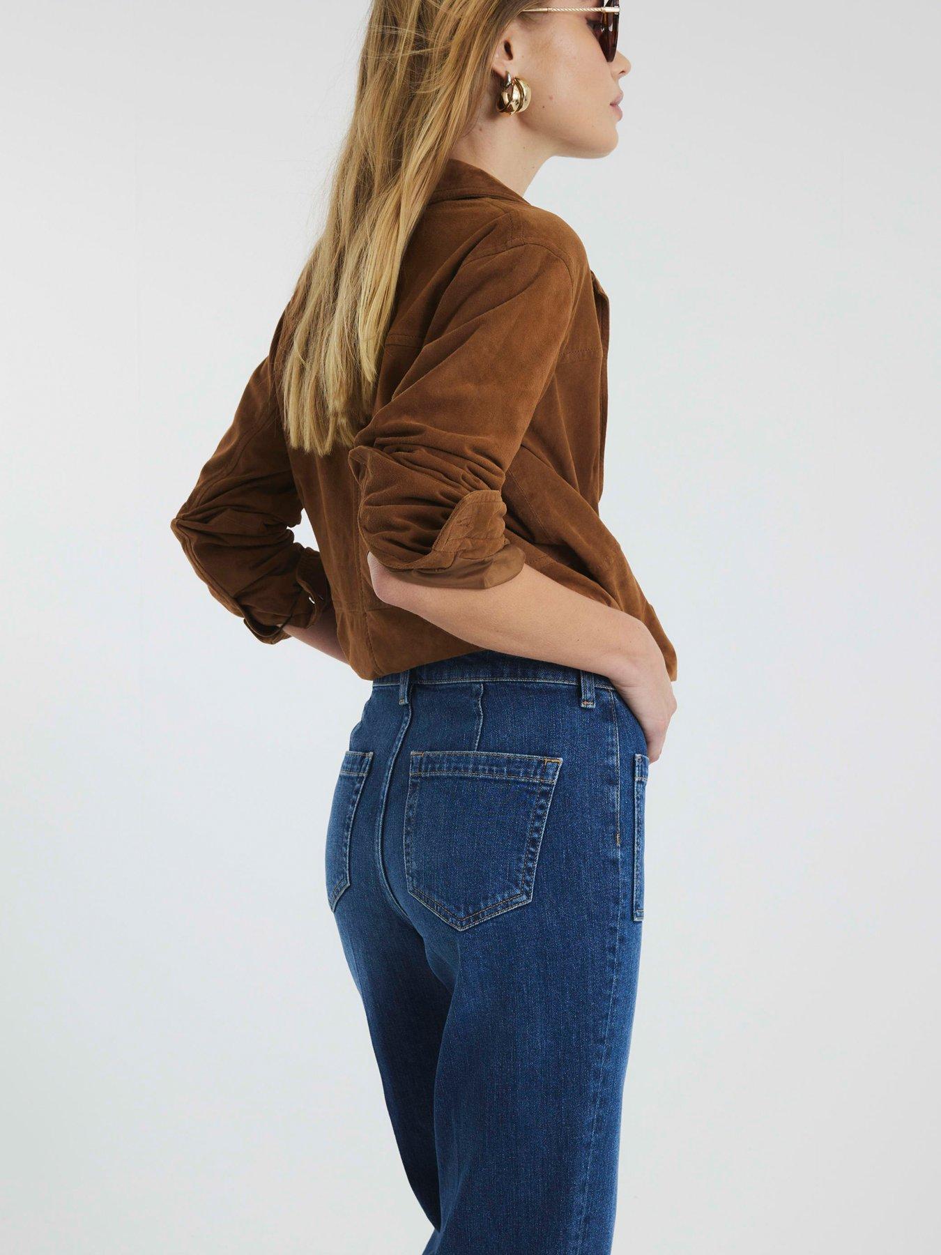 Image 2 of 5 of River Island Denim High Rise Relaxed Flare Jeans
