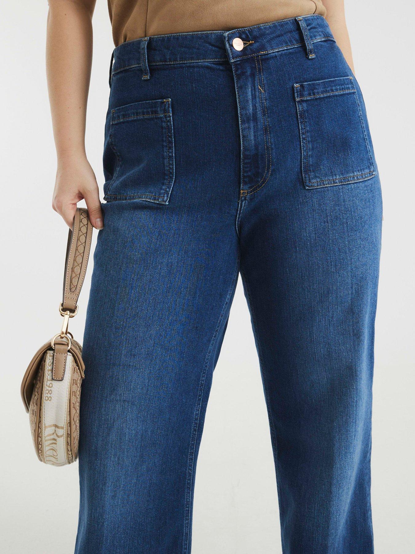 Image 5 of 5 of River Island Denim High Rise Relaxed Flare Jeans