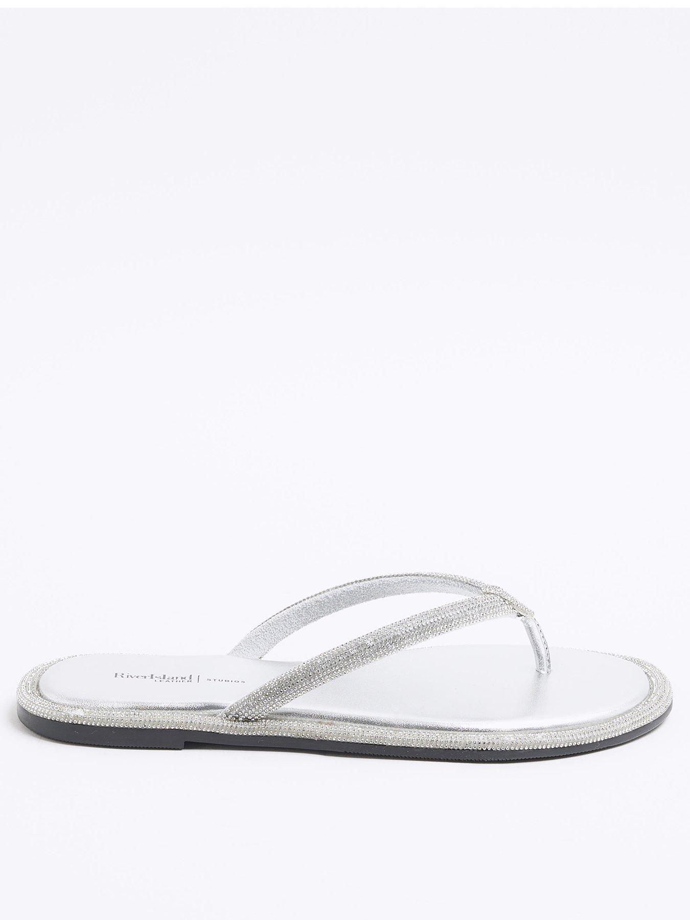 undefined Leather Embellished Sandals
