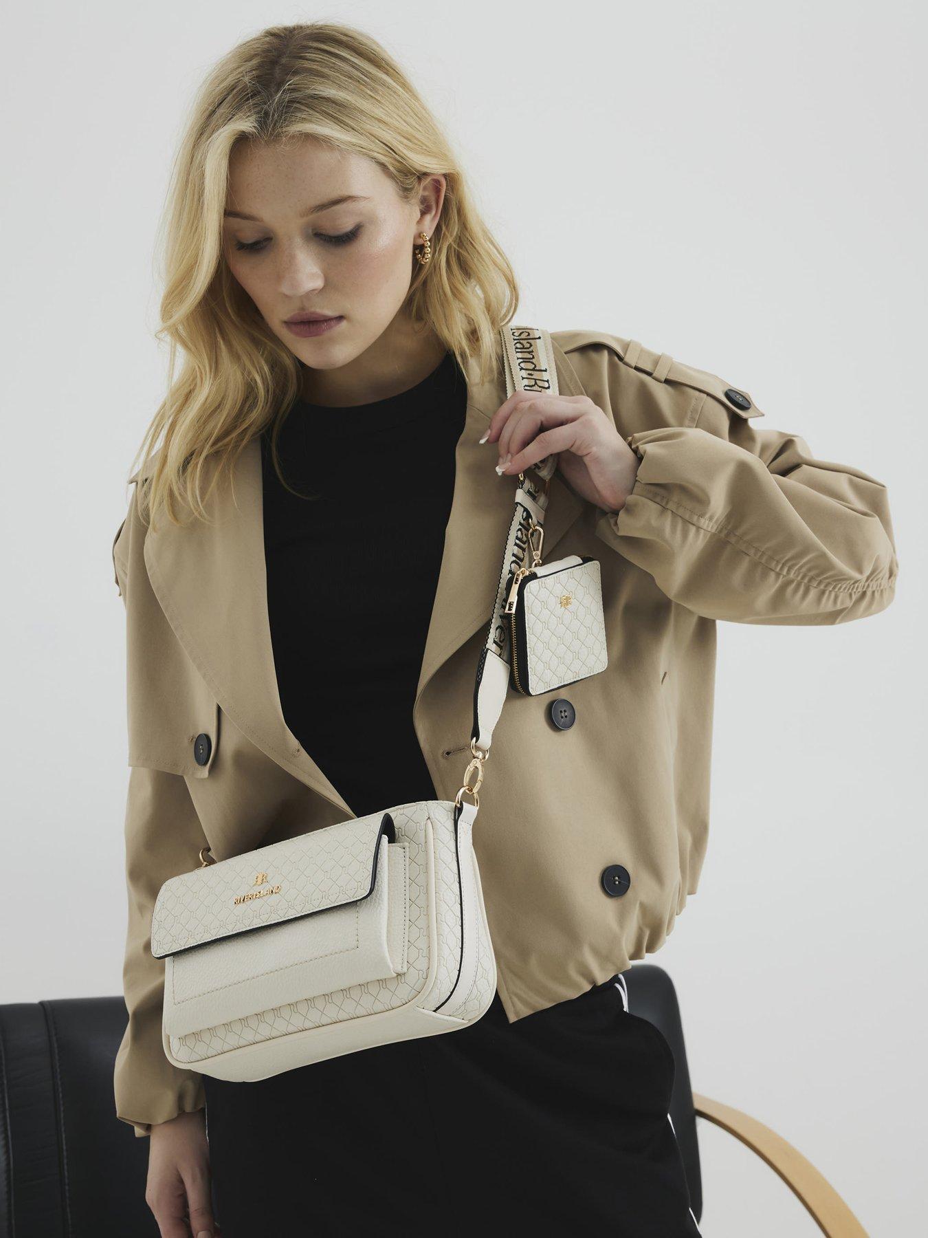 Image 2 of 5 of River Island Ri Monogram Pouchette Cross Body Bag