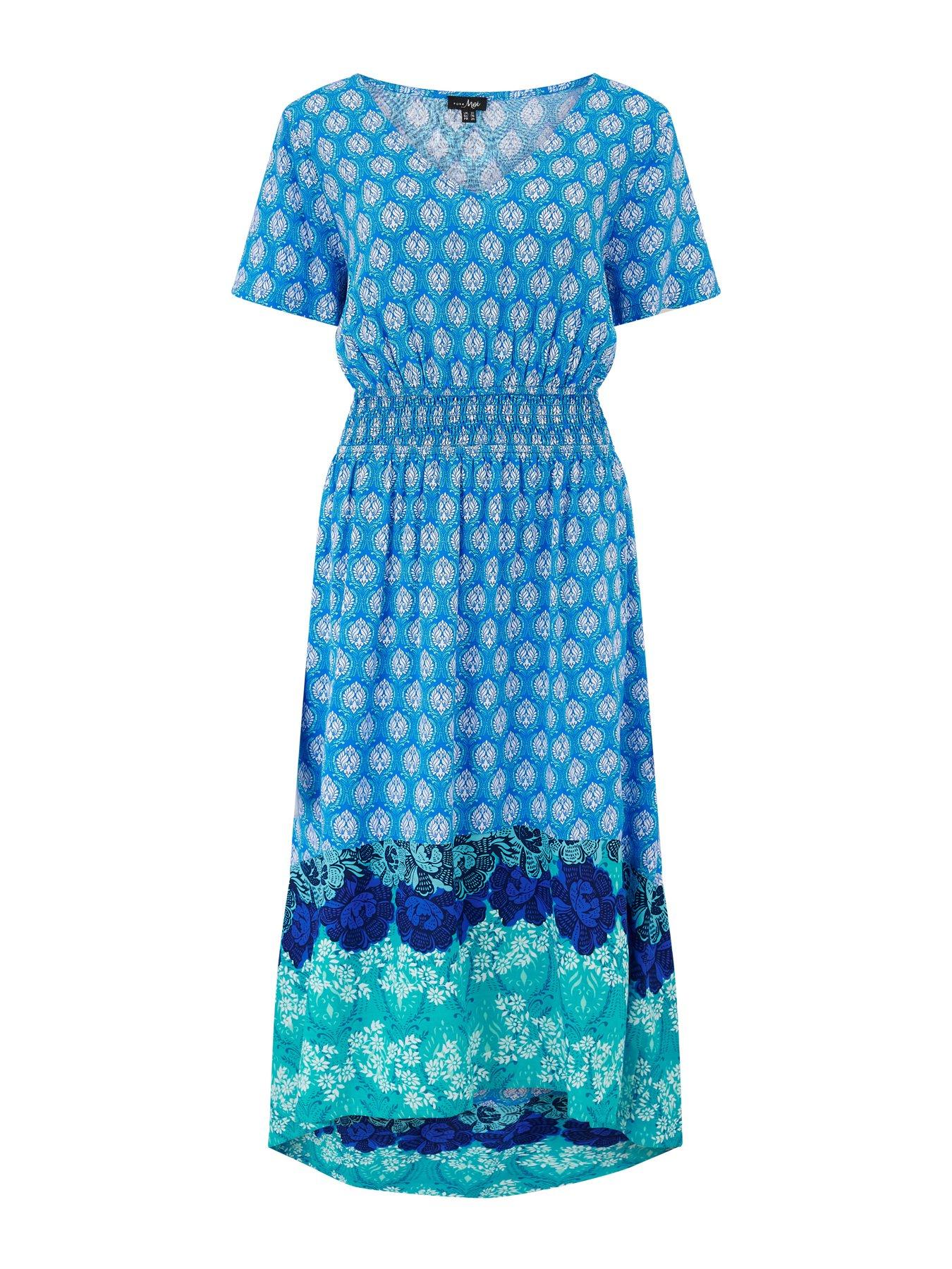 Image 3 of 4 of Pour Moi Border Print High Low Midaxi Beach Dress