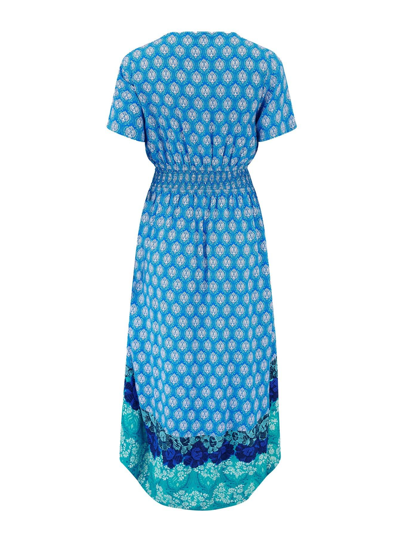 Image 4 of 4 of Pour Moi Border Print High Low Midaxi Beach Dress